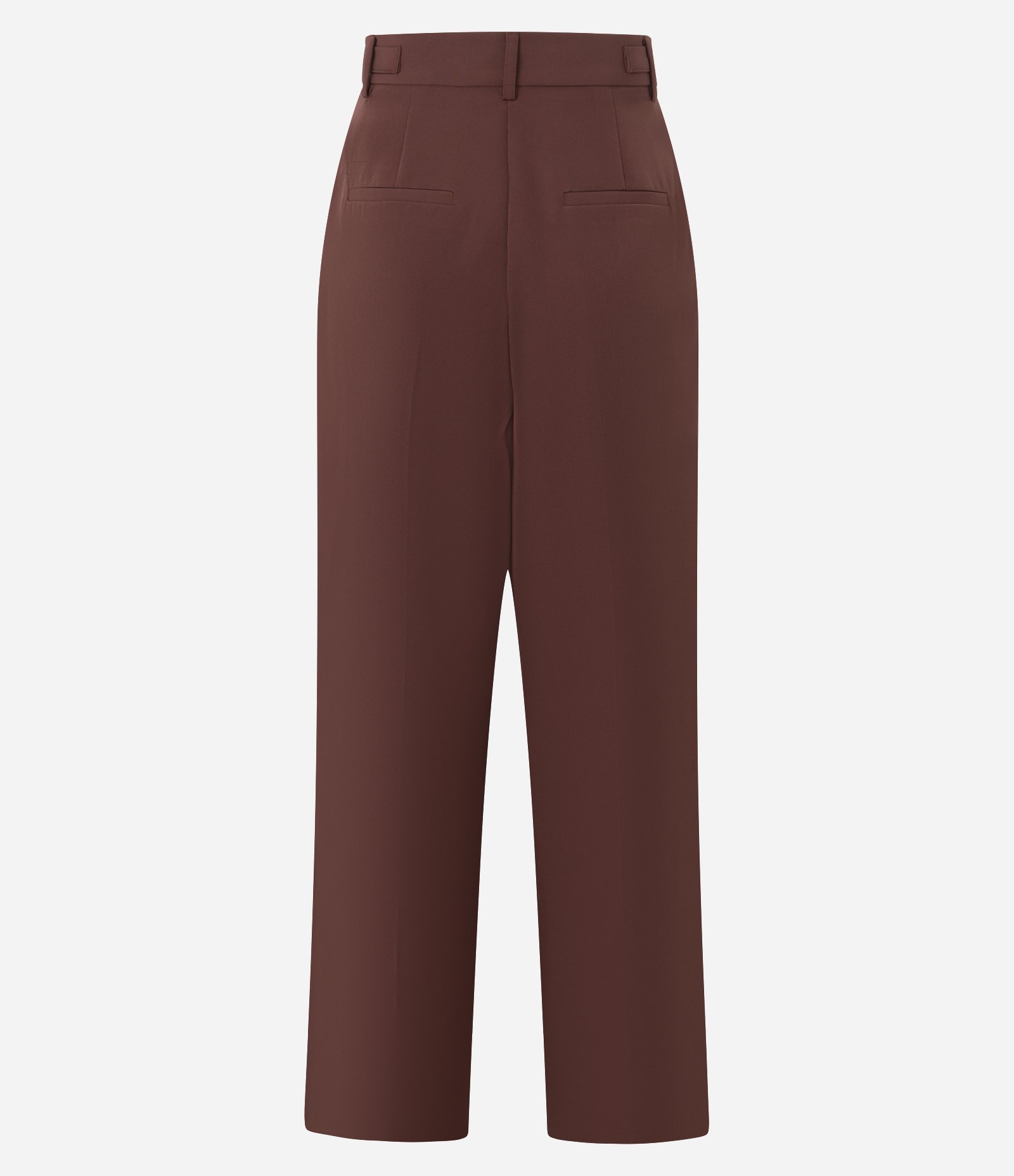 Calça Wide Leg Alfaiatada com Detalhes Laterais no Cós Marrom 2