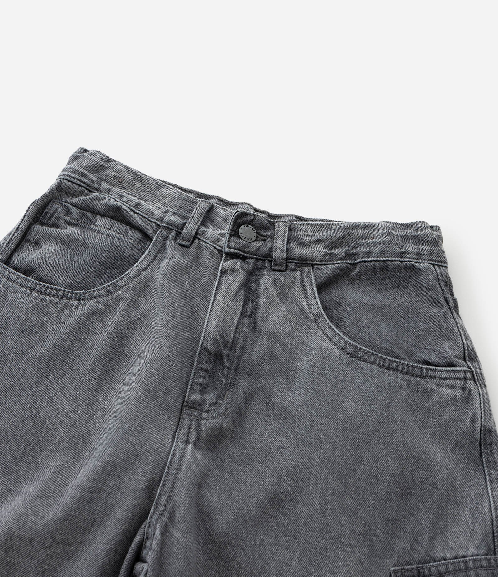 Bermuda Baggy Infantil com Bolsos Cargo - Tam 5 a 14 Anos Cinza 6