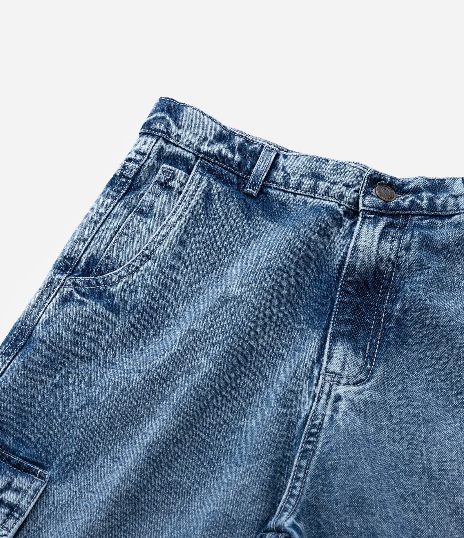 Bermuda Baggy Infantil com Bolsos Cargo - Tam 5 a 14 Anos Azul 5