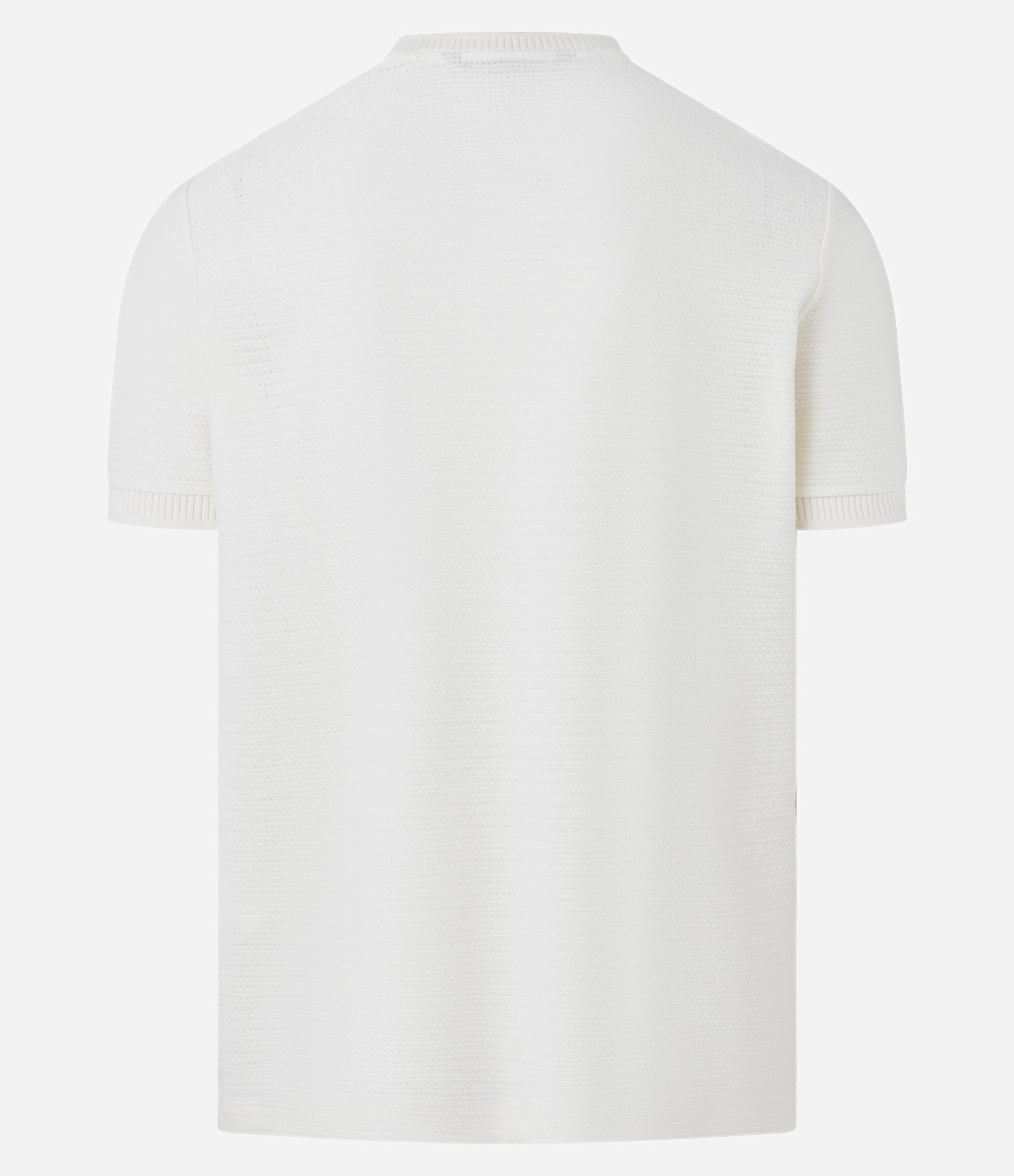 Camiseta Texturizada com Algodão e Gola Redonda Branco 7