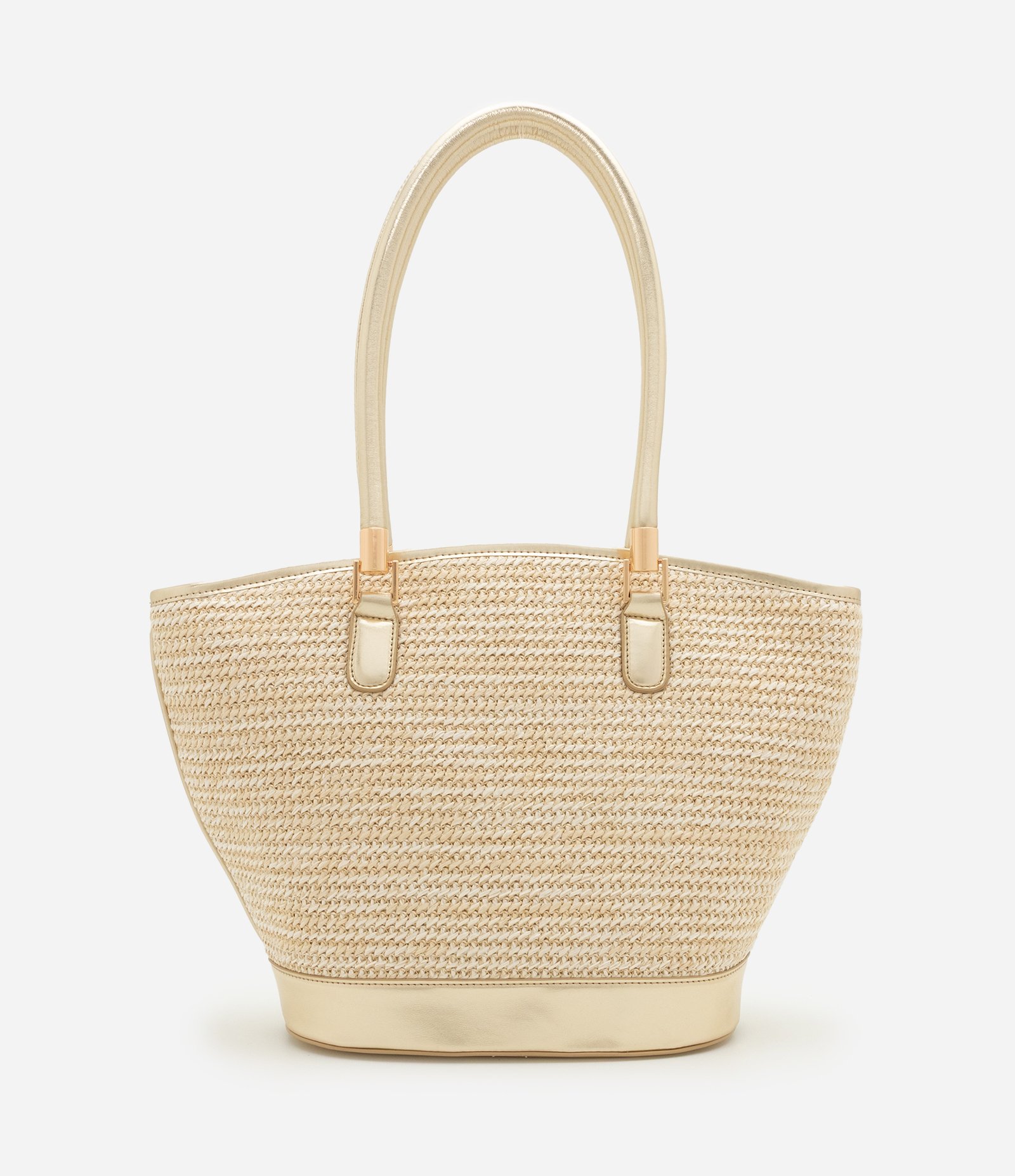 Bolsa Shopper em Rafia de Palha com Pouch Interno Removível Bege 3