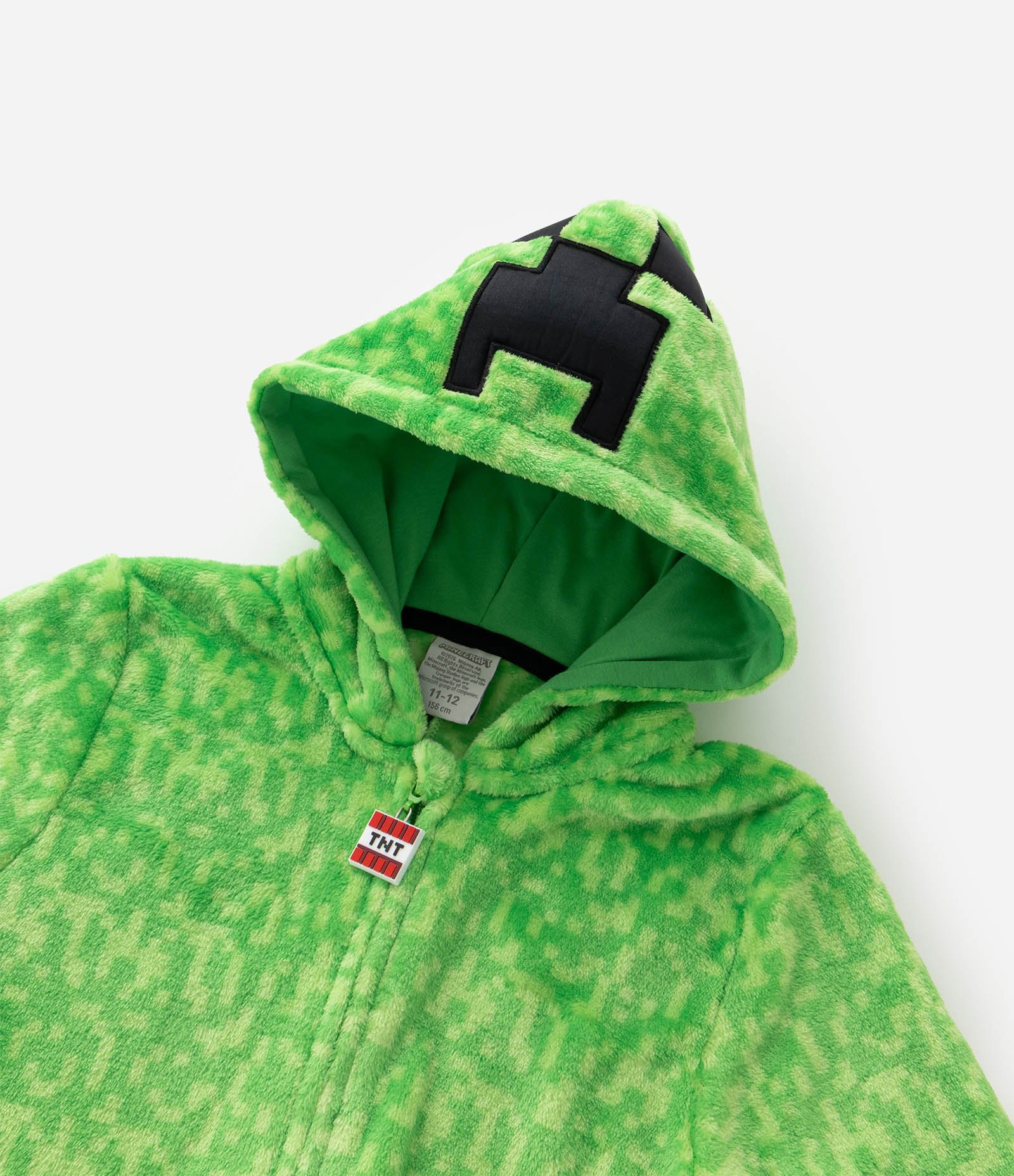 Pijama Jumper Infantil em Fleece com Bordado do Minecraft - Tam 5 a 14 Anos Verde 9