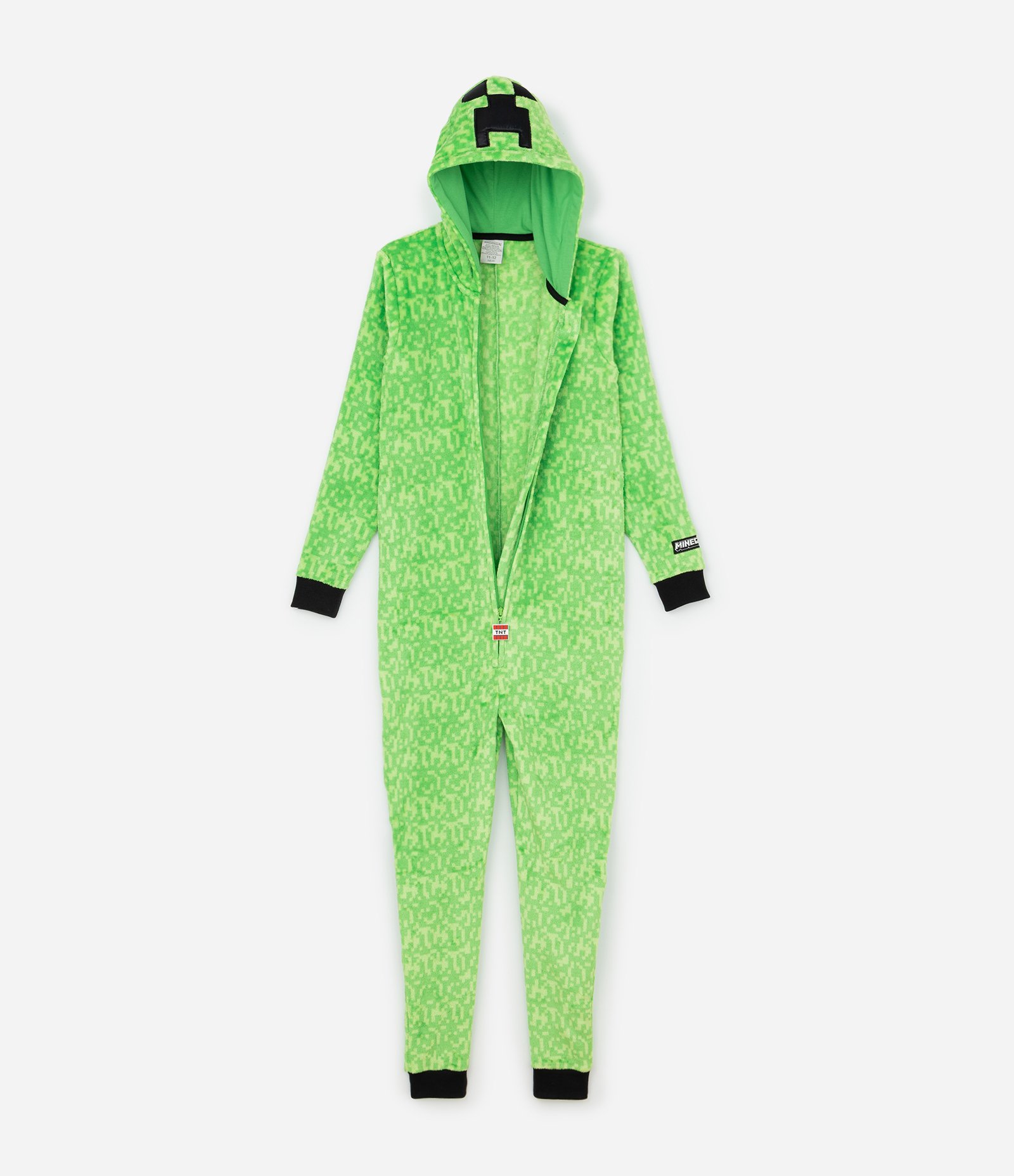 Pijama Jumper Infantil em Fleece com Bordado do Minecraft - Tam 5 a 14 Anos Verde 2