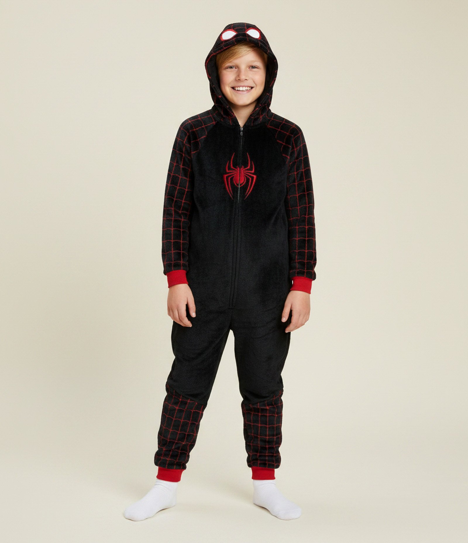 Pijama Jumper Infantil com Bordado Homem Aranha - Tam 4 a 14 Anos Preto 1