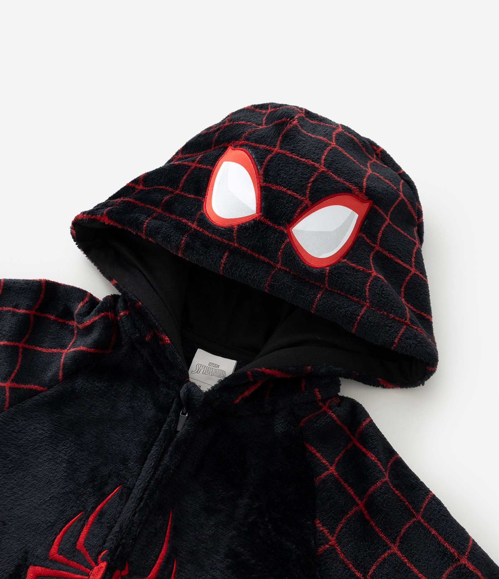 Pijama Jumper Infantil em Fleece com Bordado Homem Aranha - Tam 4 a 14 Anos Preto 8
