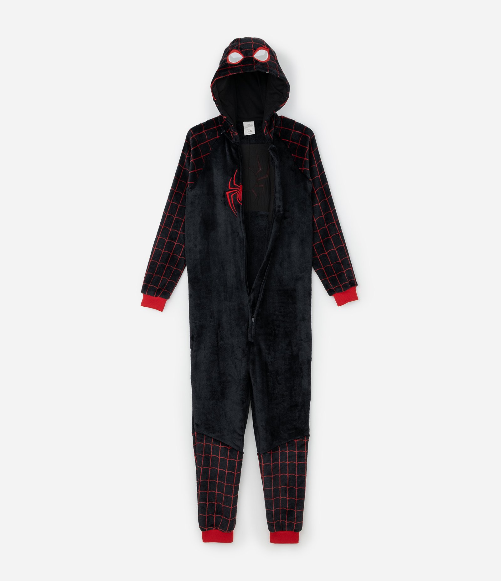 Pijama Jumper Infantil em Fleece com Bordado Homem Aranha - Tam 4 a 14 Anos Preto 2