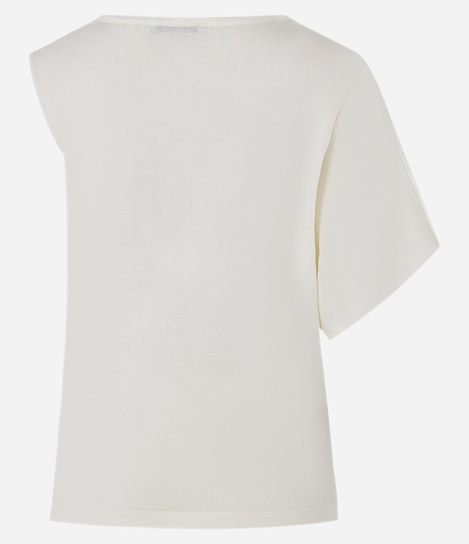 Blusa em Tricô com Mangas Assimétricas e Aviamento Metalizado Branco 7