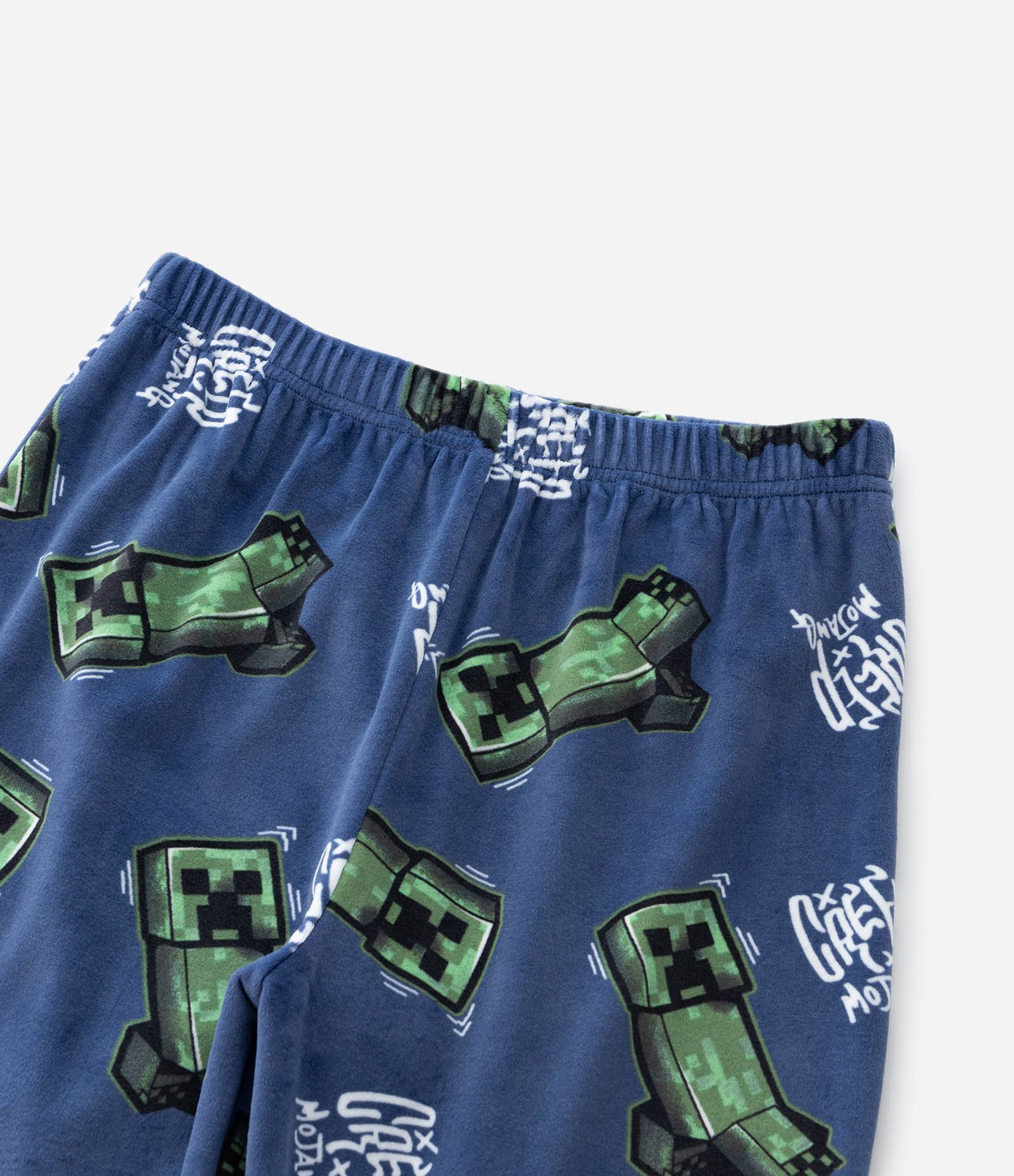 Pijama Infantil em Plush com Estampa Minecraft – Tam 5 a 14 Anos Azul 9