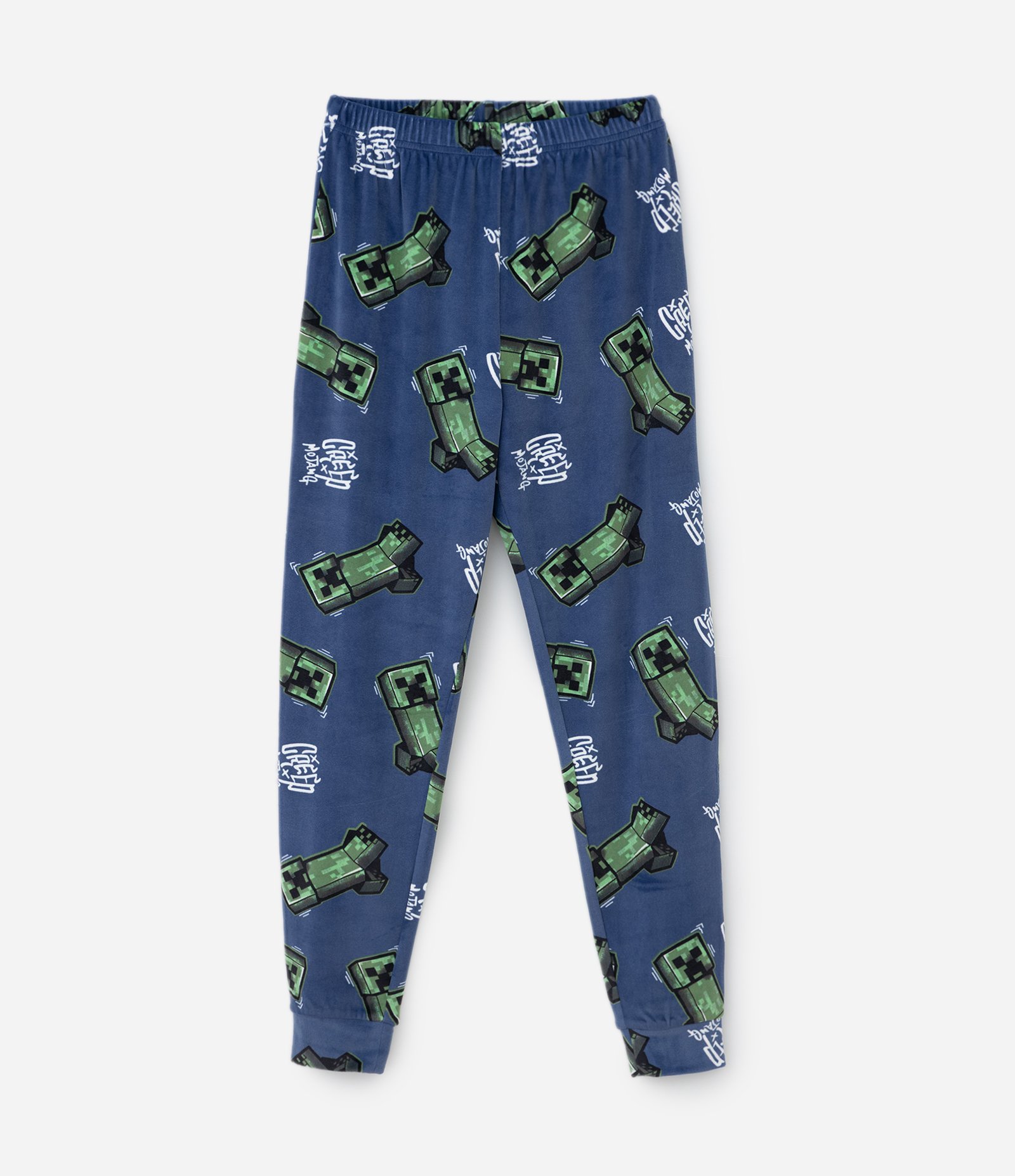 Pijama Infantil em Plush com Estampa Minecraft – Tam 5 a 14 Anos Azul 5
