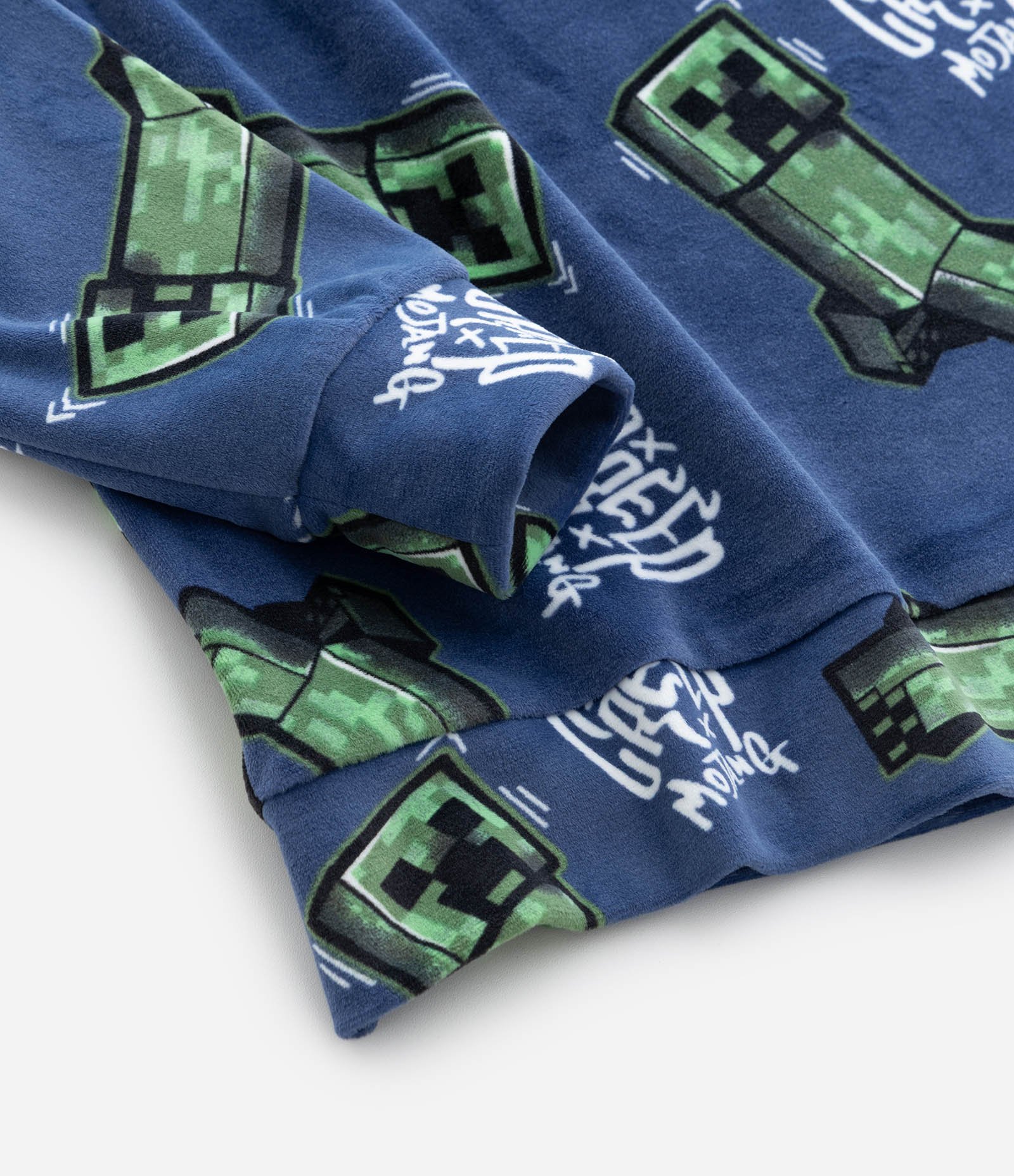 Pijama Infantil em Plush com Estampa Minecraft – Tam 5 a 14 Anos Azul 7