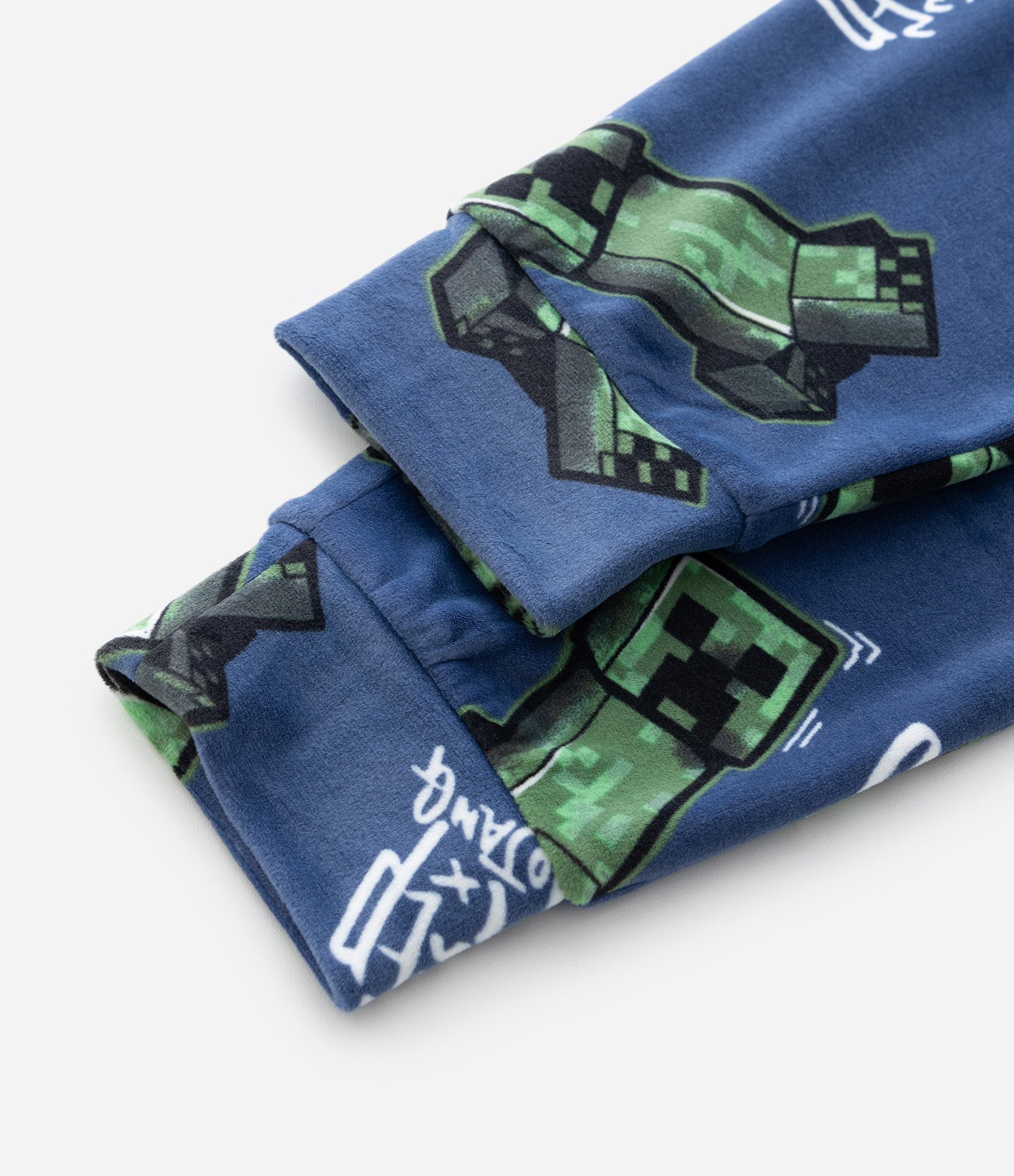 Pijama Infantil em Plush com Estampa Minecraft – Tam 5 a 14 Anos Azul 8