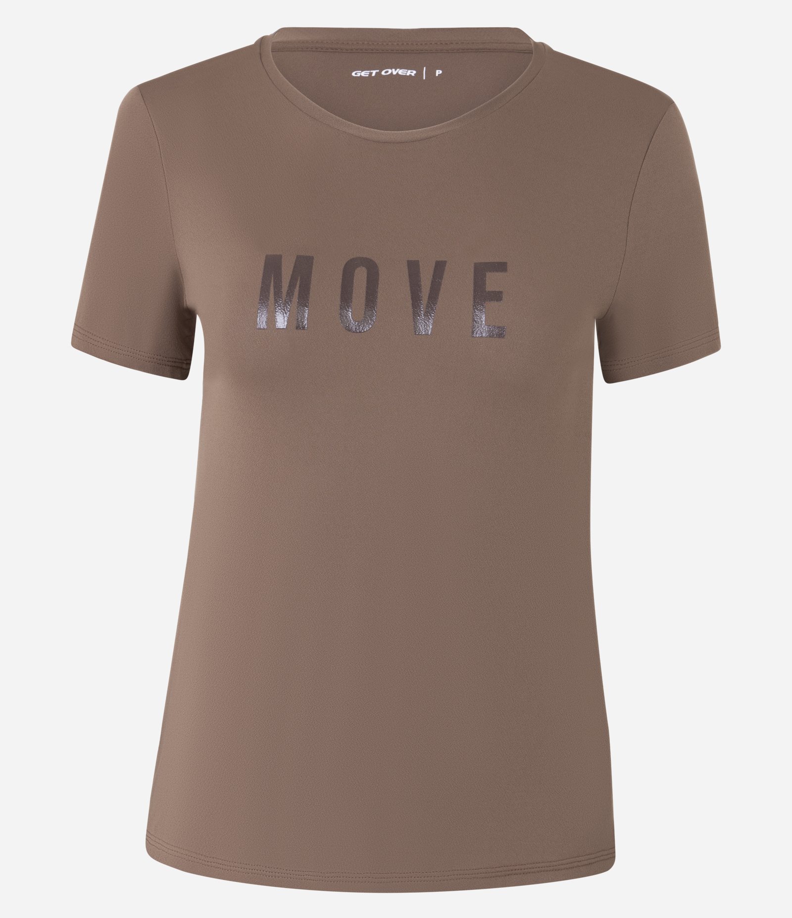 Camiseta Esportiva Texturizada com Estampa Move Marrom 3