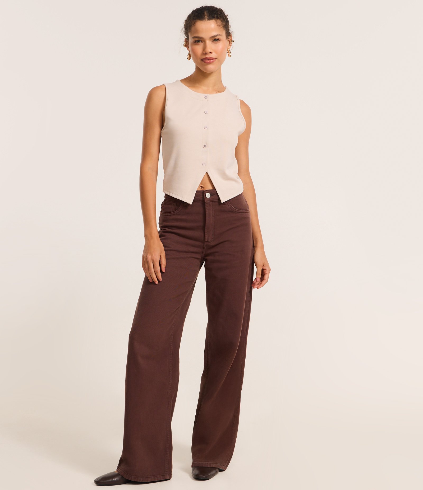 Colete Curto em Ponto Roma Cinza 2