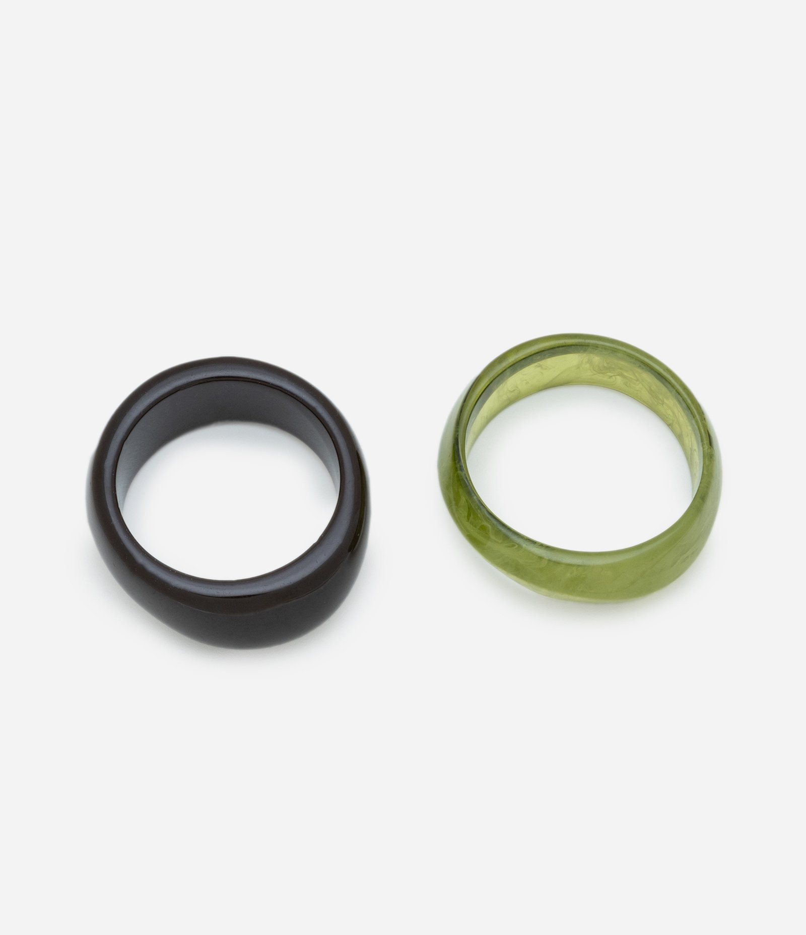 Kit 02 Braceletes Rígidos Fechados Marmorizados Marrom/Verde 2