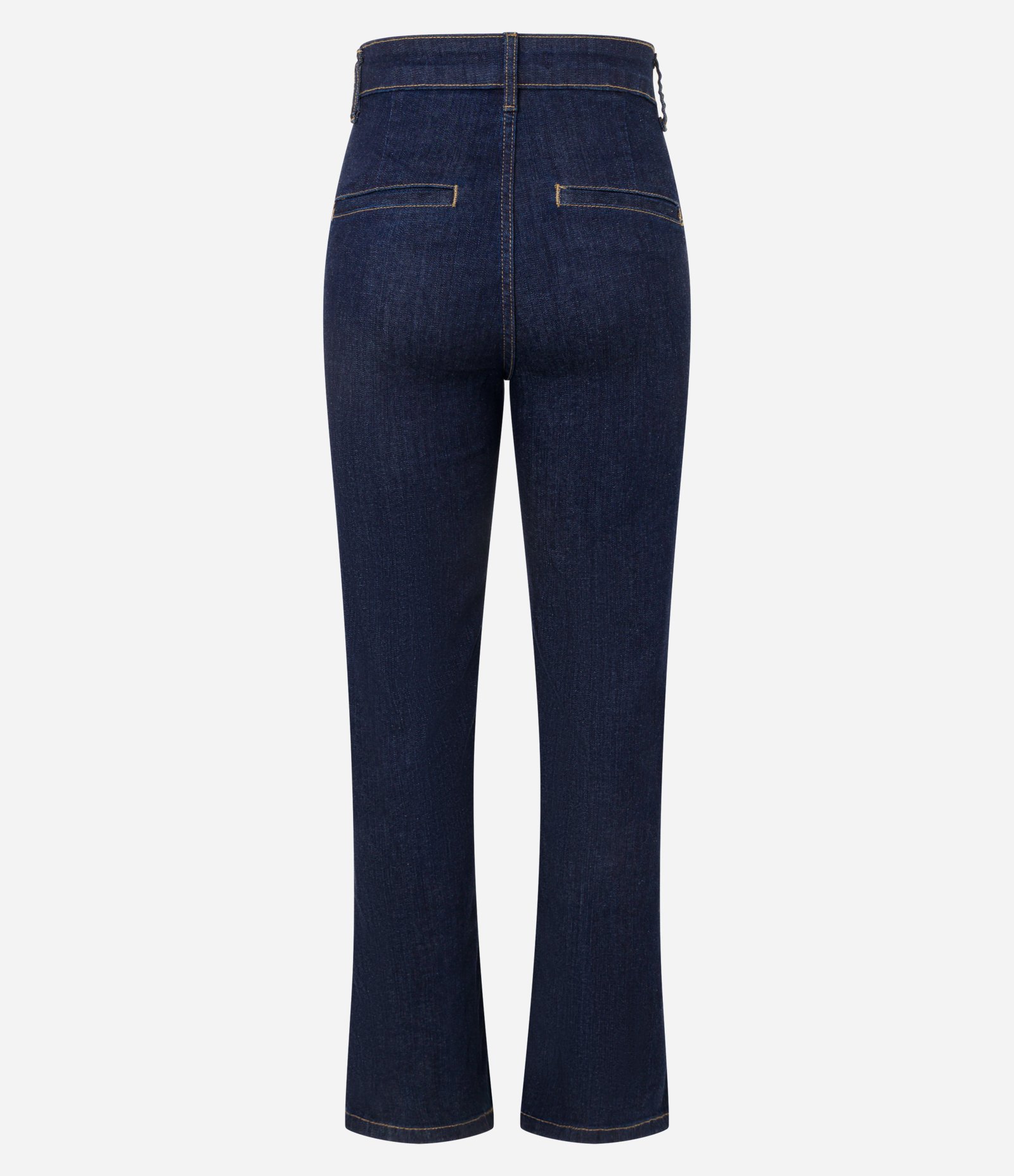 Calça Reta Cintura Média em Jeans Marinho 6