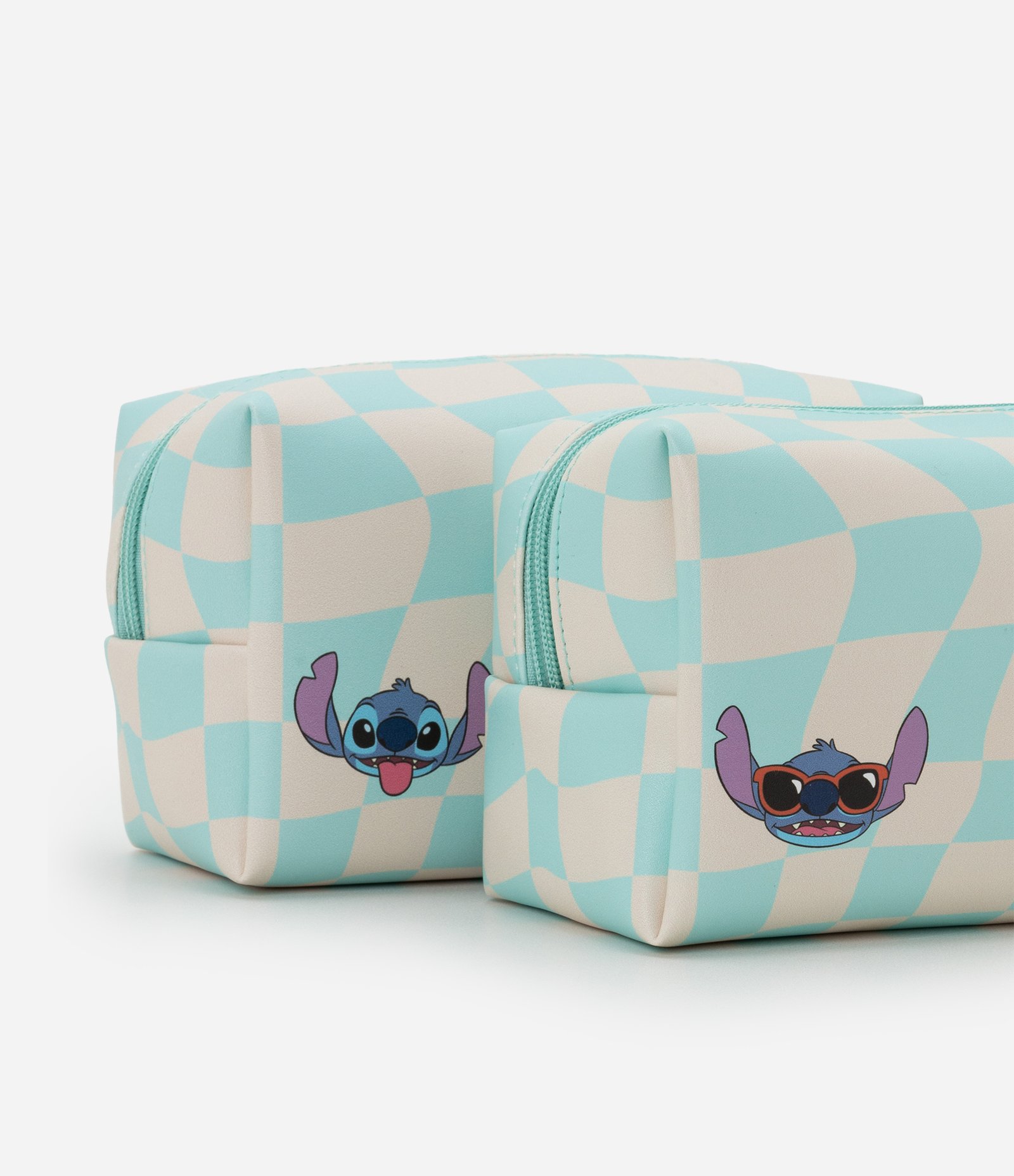 Kit 03 Nécessaires Grande e Retangulares Médias com Estampa Stitch Playa Azul 3
