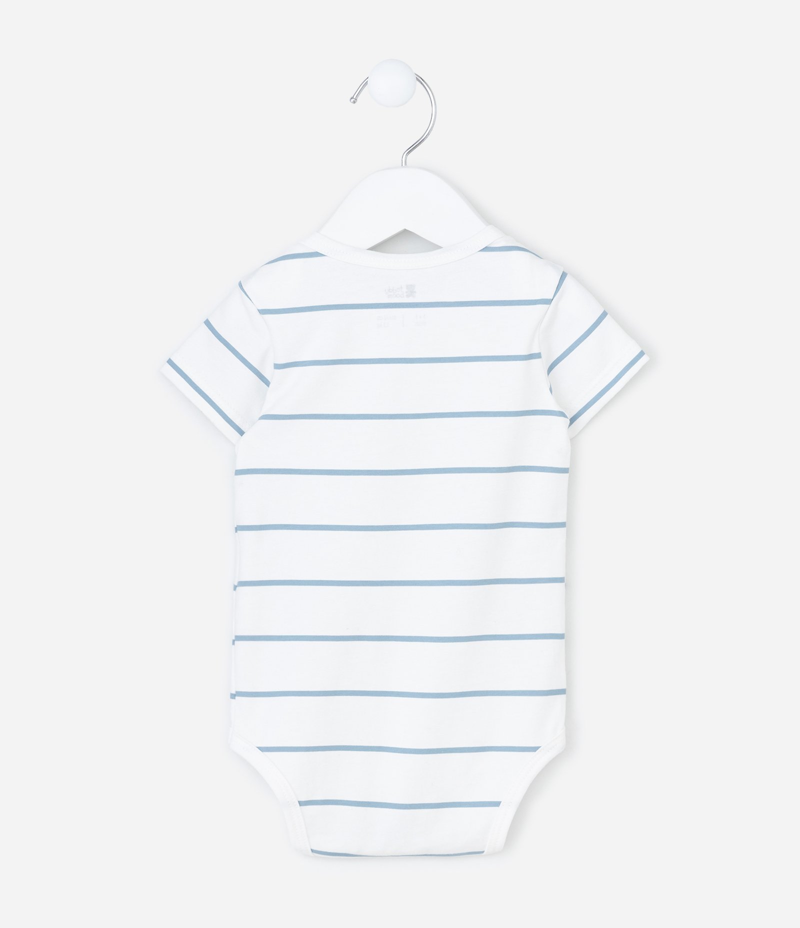 Body Infantil com Estampa Listrada e Carrinhos - Tam RN a 18 Meses Branco 3