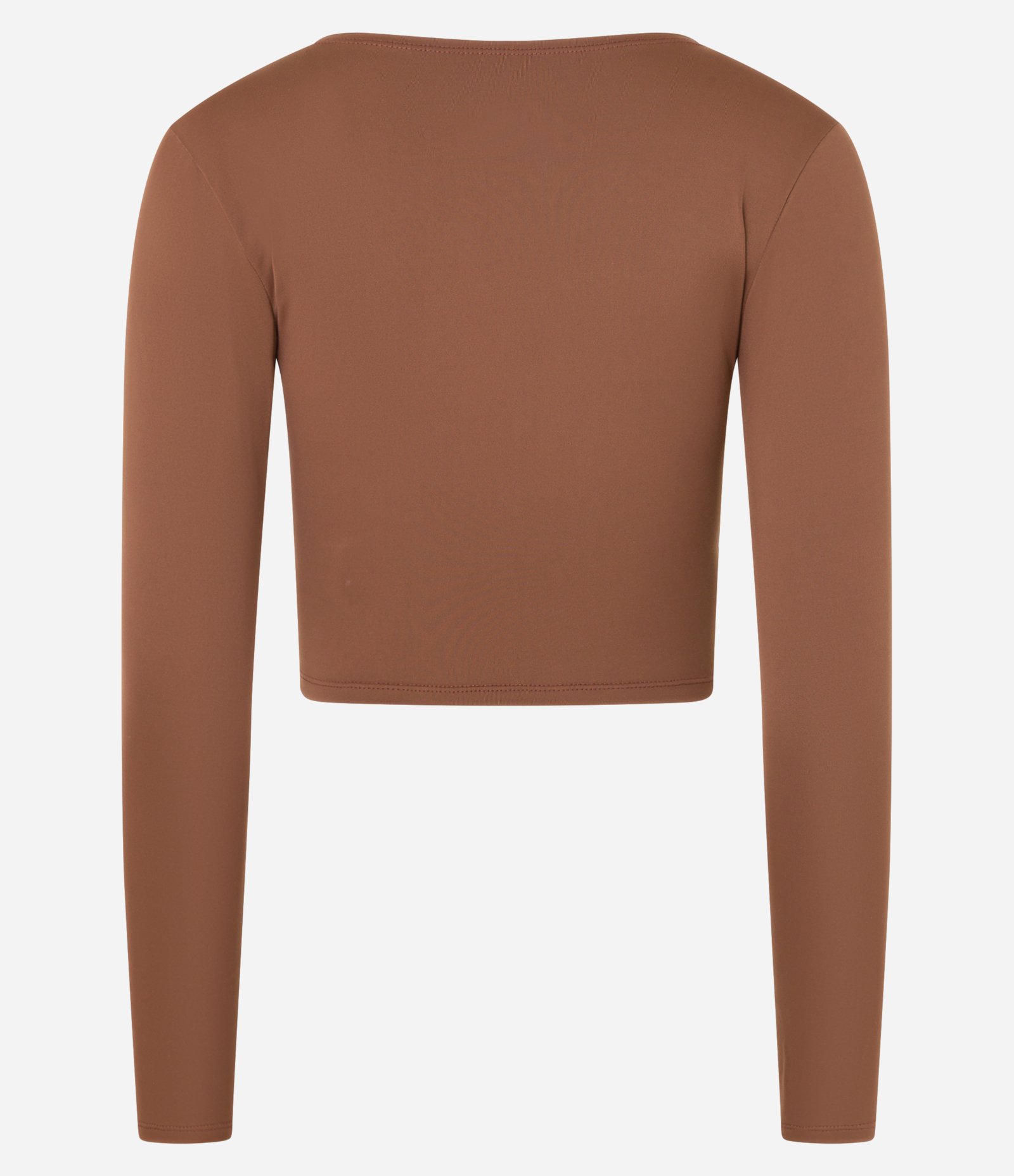 Blusa Esportiva em Microfibra com Decote Transpassado Marrom 6