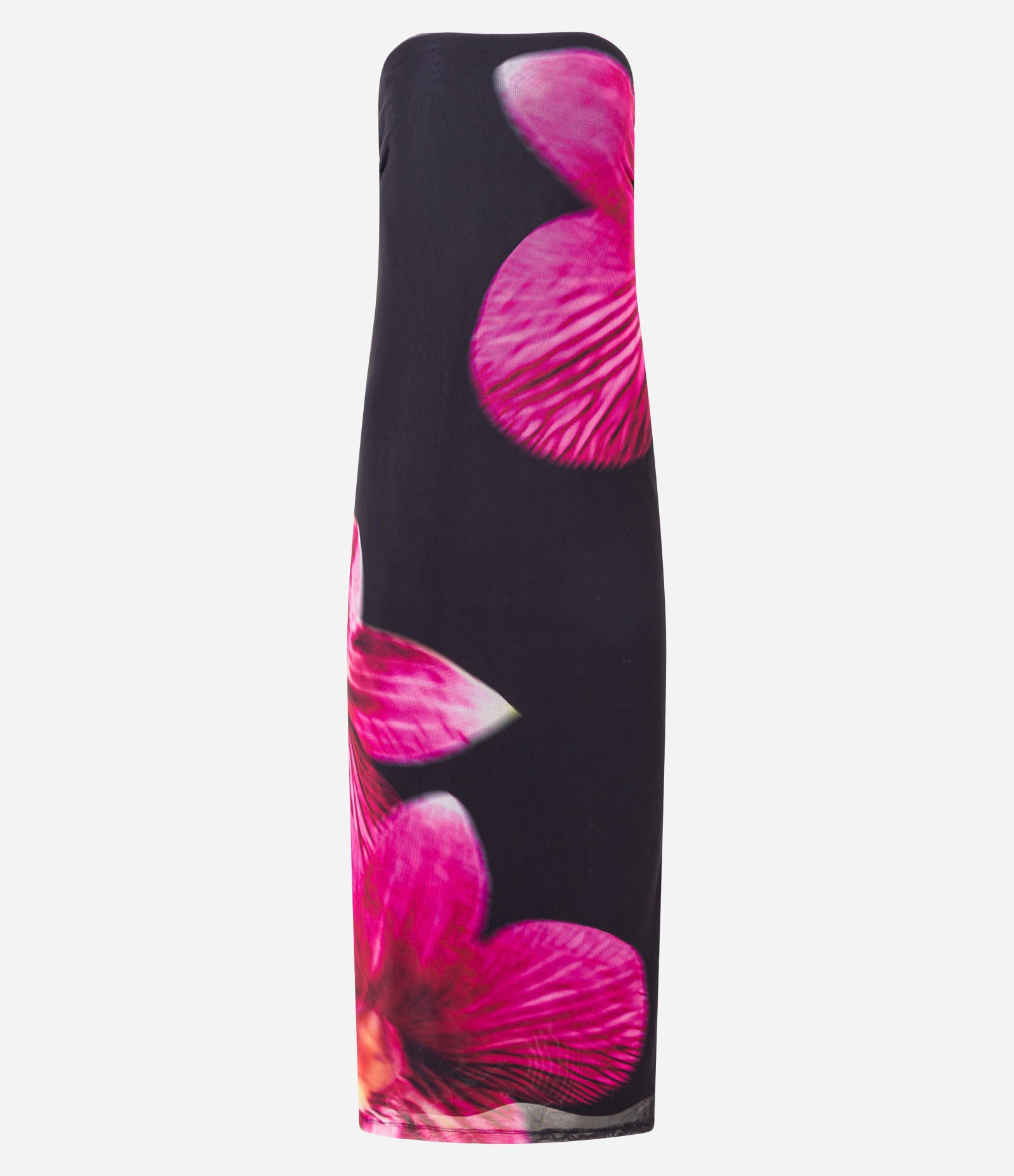 Vestido New Midi em Tule com Estampa Flora Blur Multicores 5