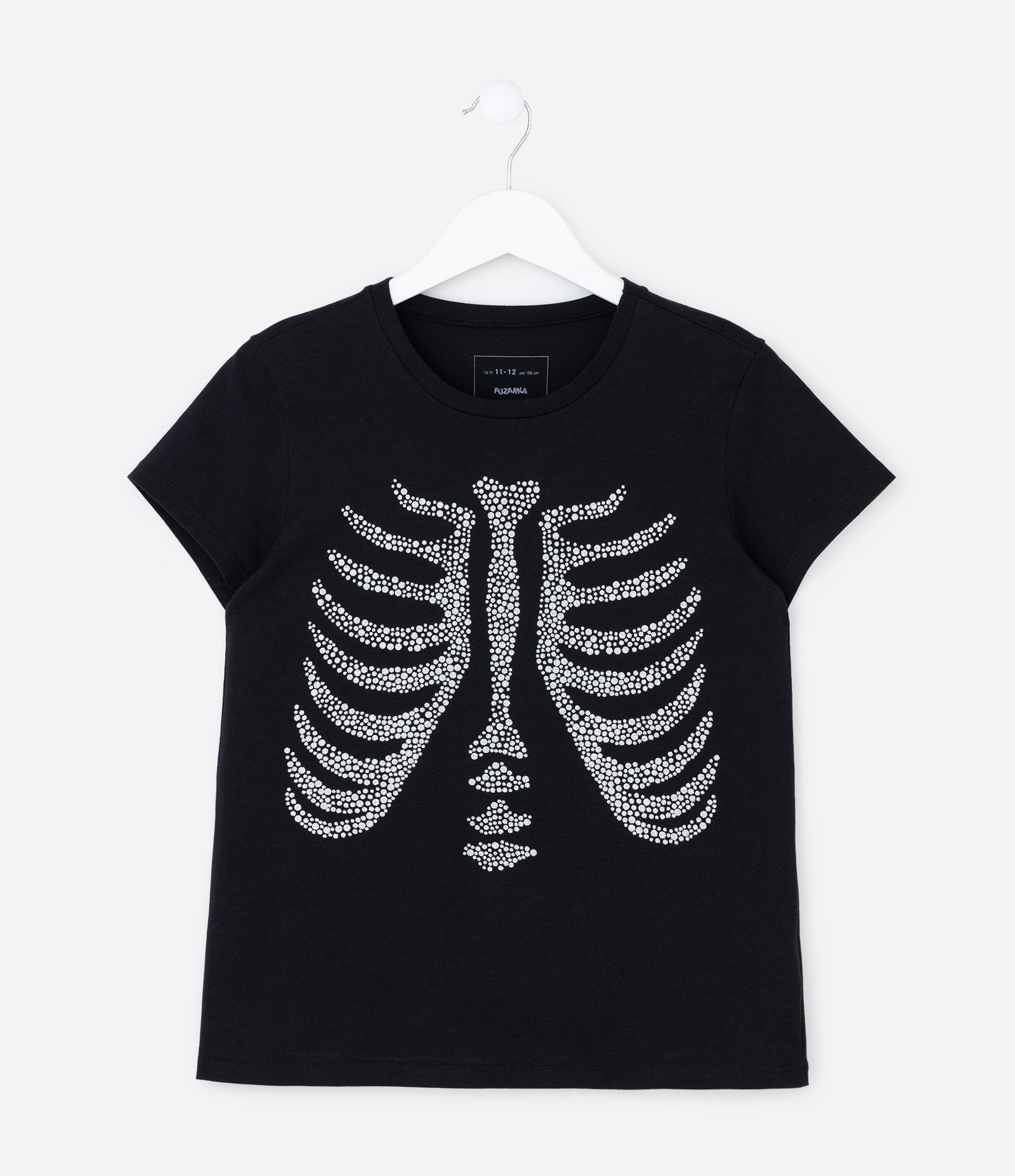 Camiseta Infantil com Estampa Esquelo - Tam 5 a 14 Anos Preto 2