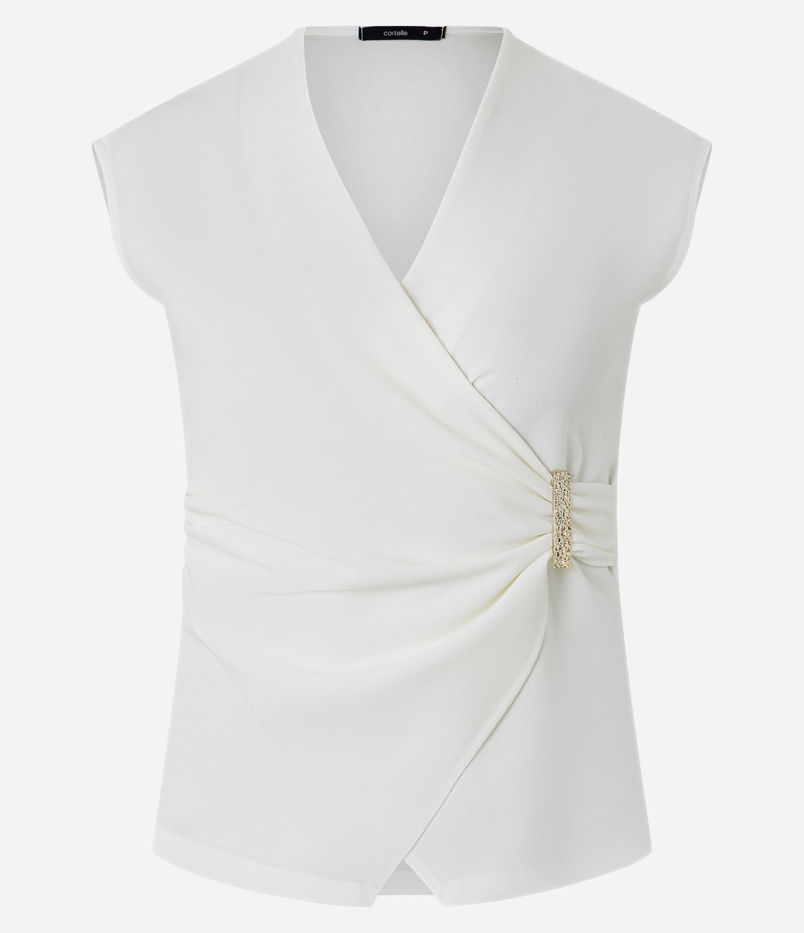 Blusa em Orly com Grampo de Metal no Transpasse Off White 7