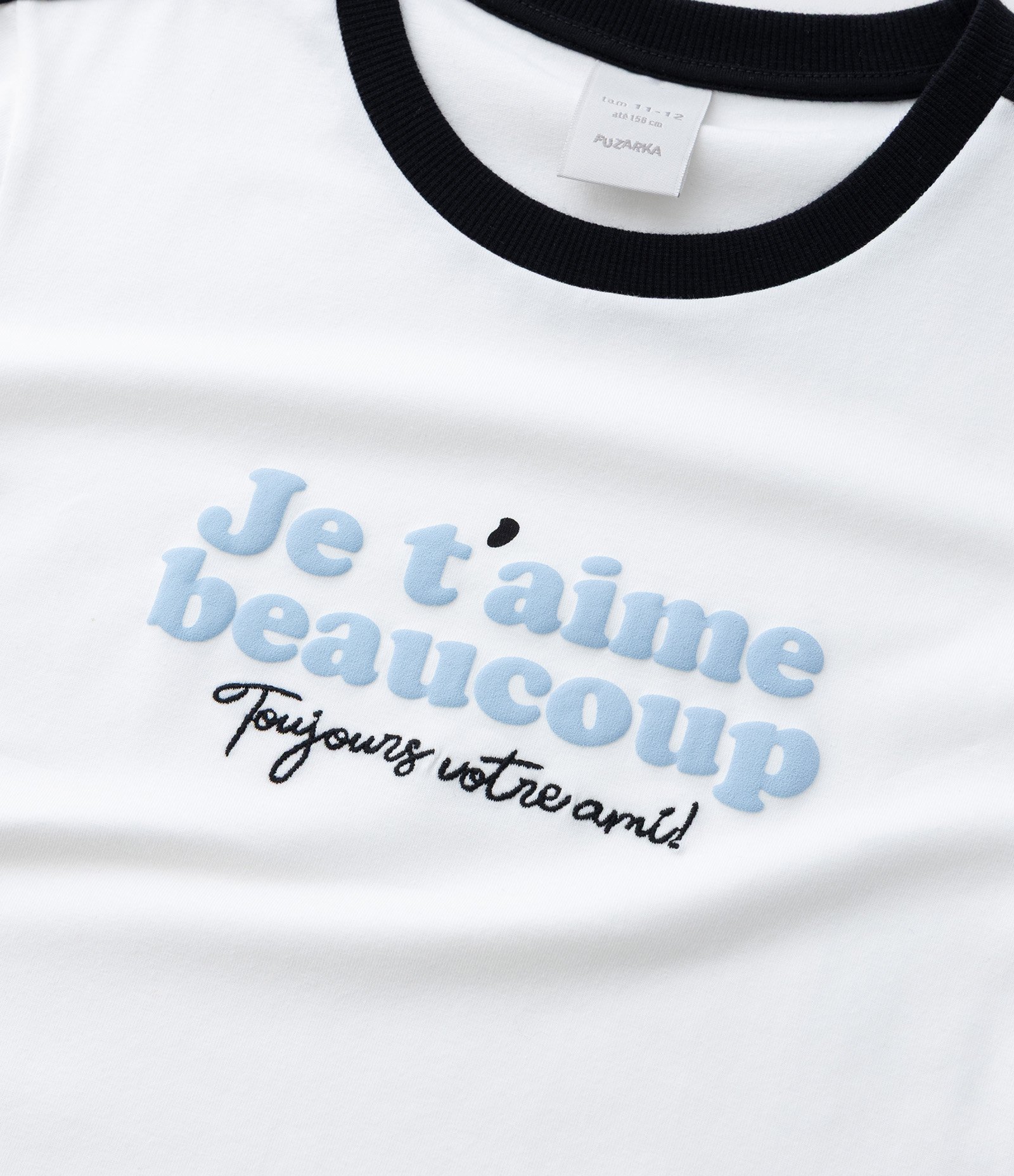 Blusa Infantil Ajustada com Detalhe Contrastante e Lacinho - Tam 5 a 14 Anos Branco 5