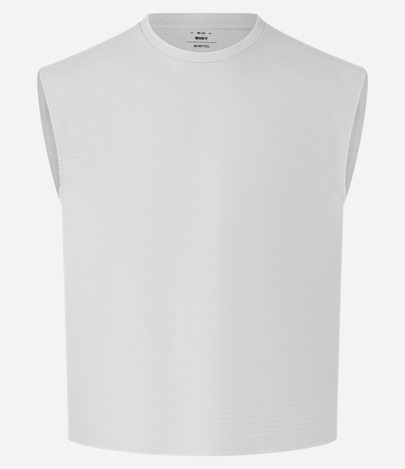 Regata Boxy em Algodão Texturizada Bege 5