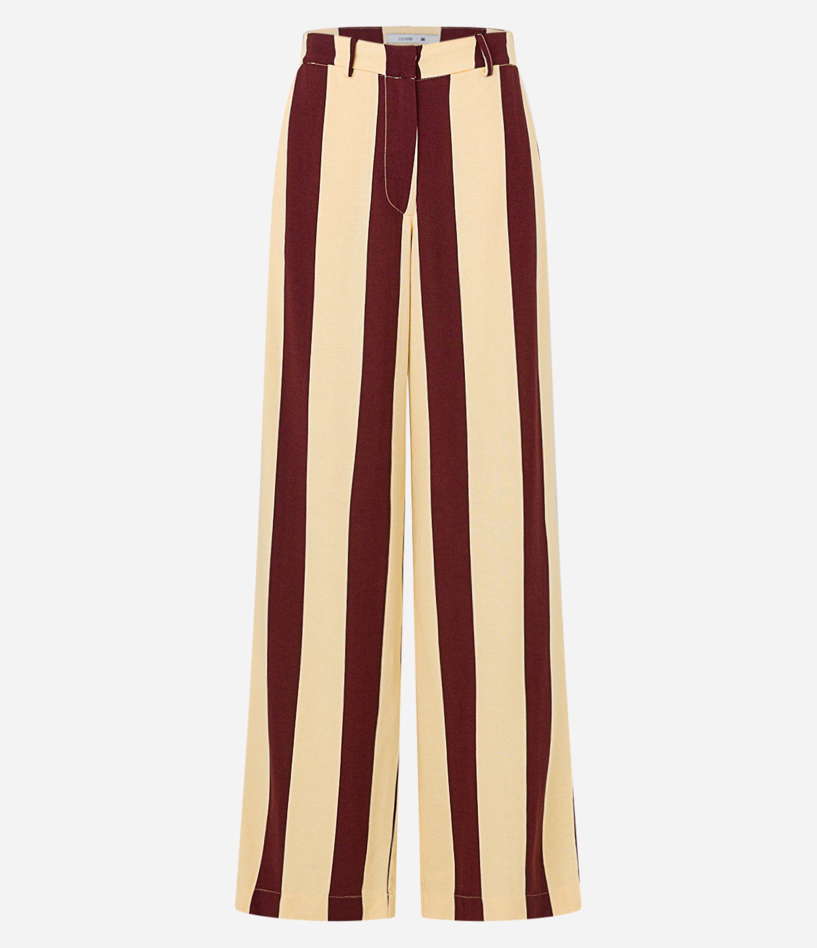 Calça Pantalona Listrada em Viscolinho Bicolor Bicolor 6