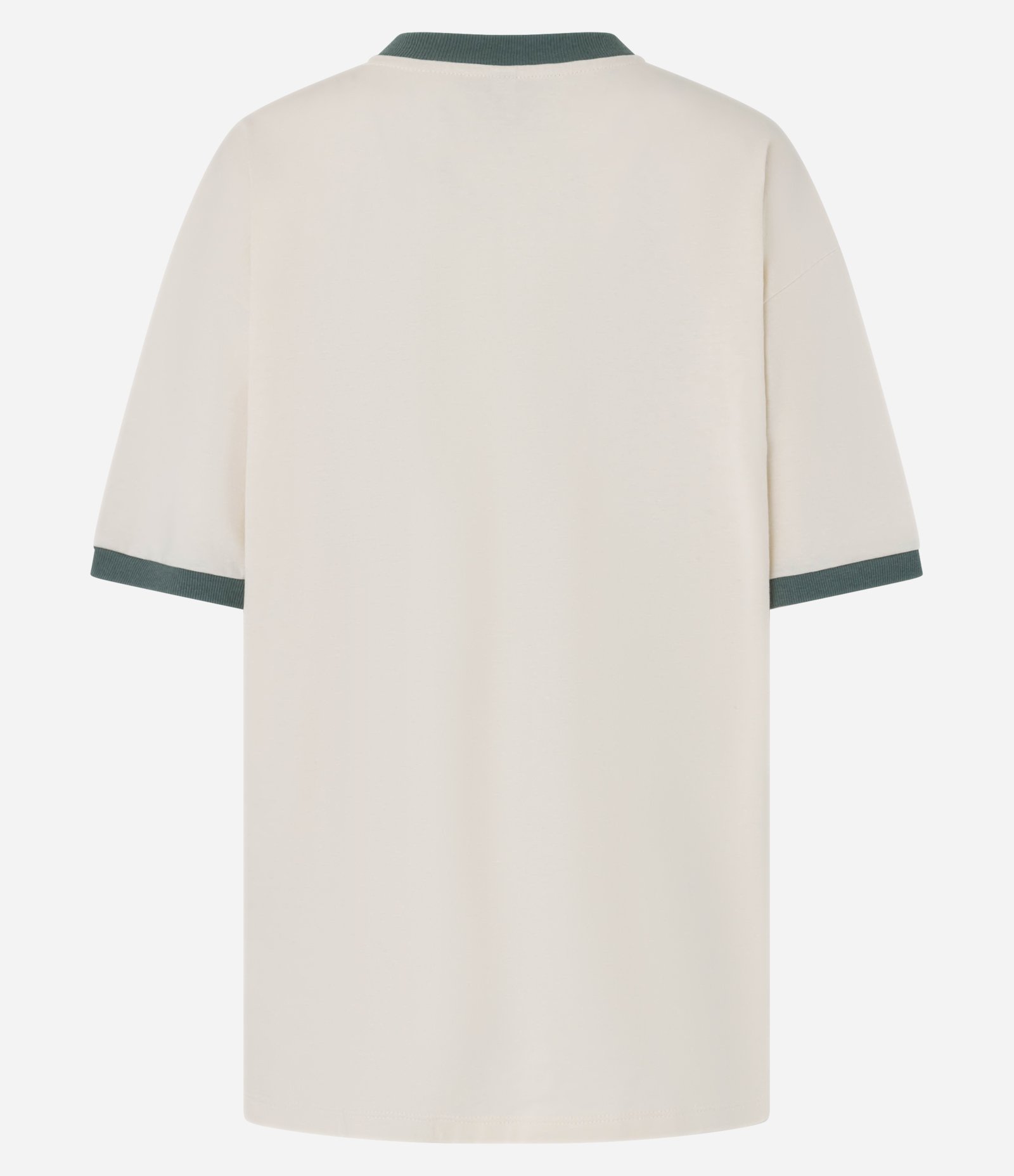 Camiseta Over em Algodão com Decote V e Estampa Lettering Brooklyn Bege 4