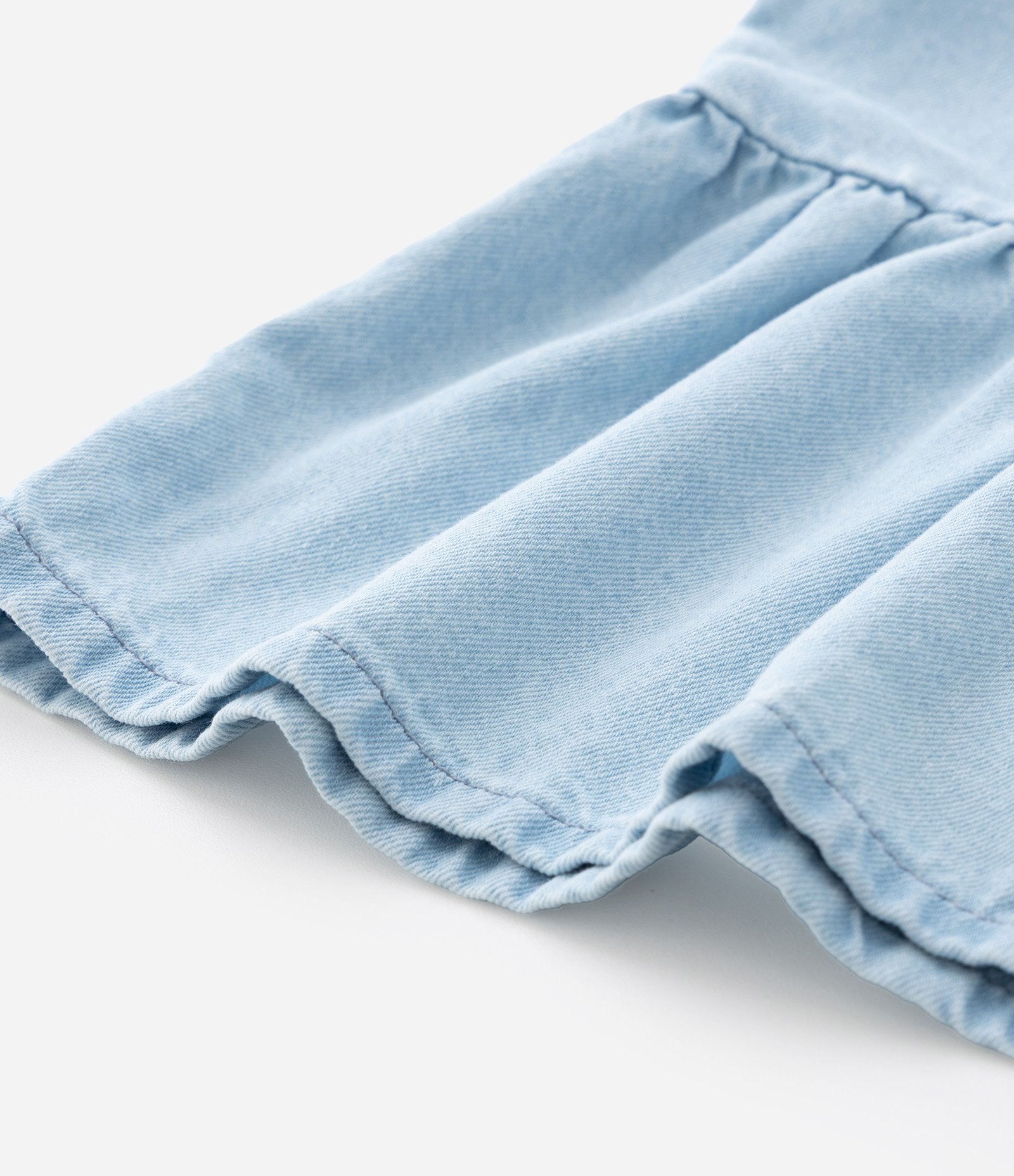 Blusa Regular Infantil em Jeans com Lacinhos - Tam 5 a 14 Anos Azul 7