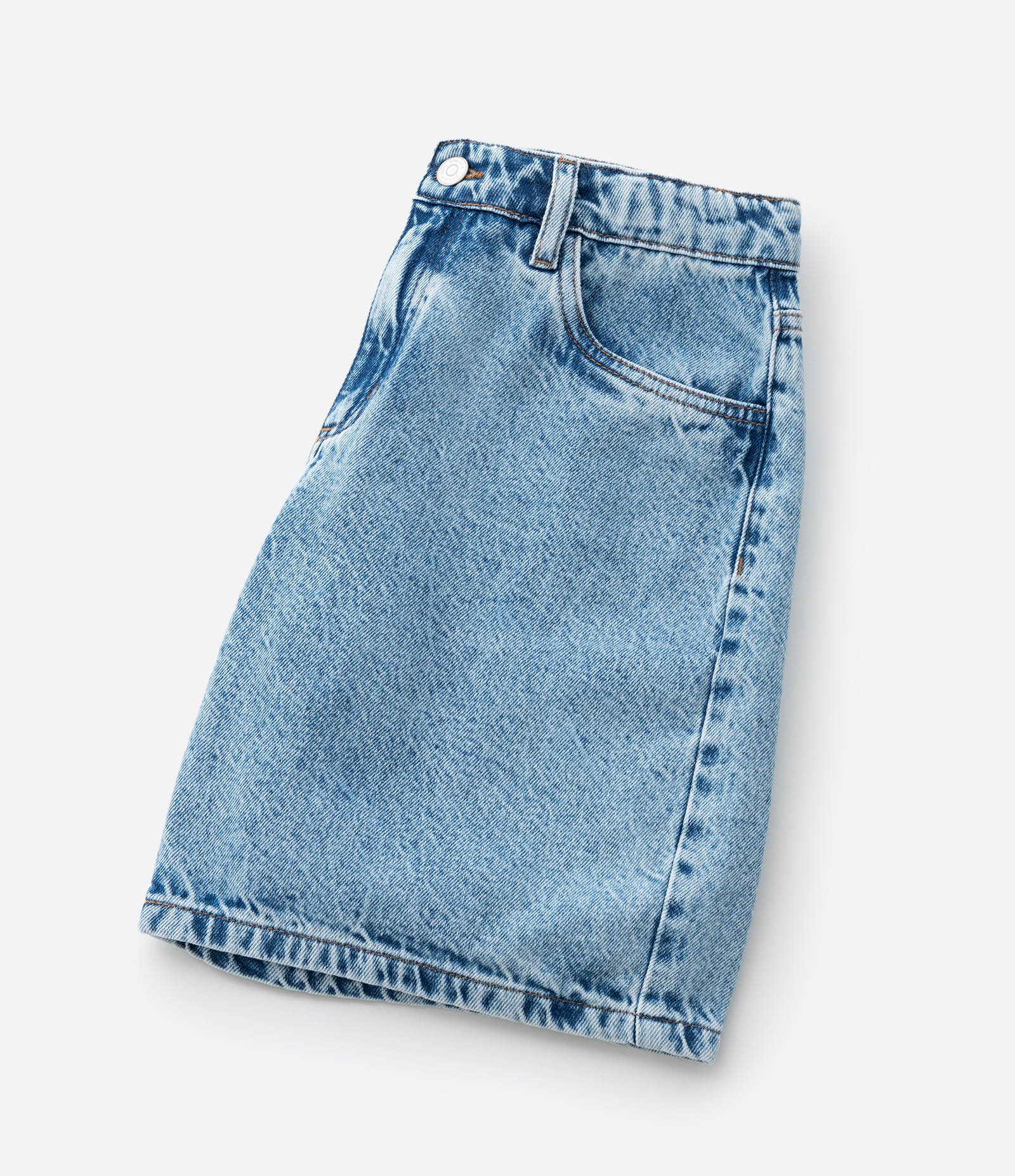 Bermuda Infantil em Jeans com Cinto de Coração - Tam 5 a 14 Anos Azul 9