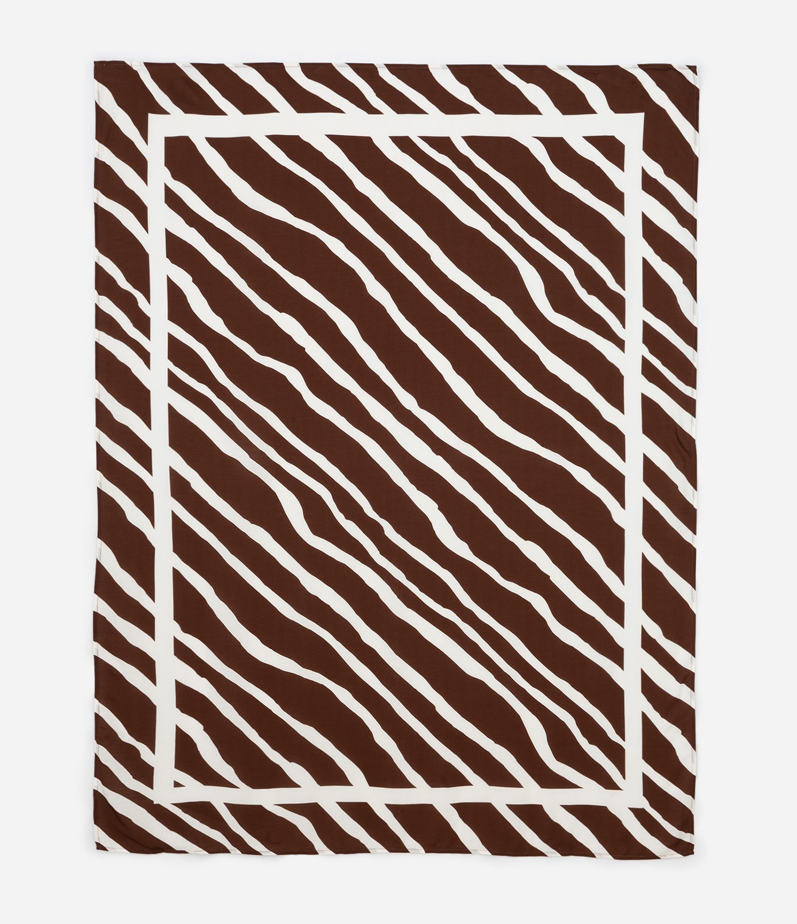 Canga Retangular em Chalis com Estampa Animal Print Zebra Marrom 1