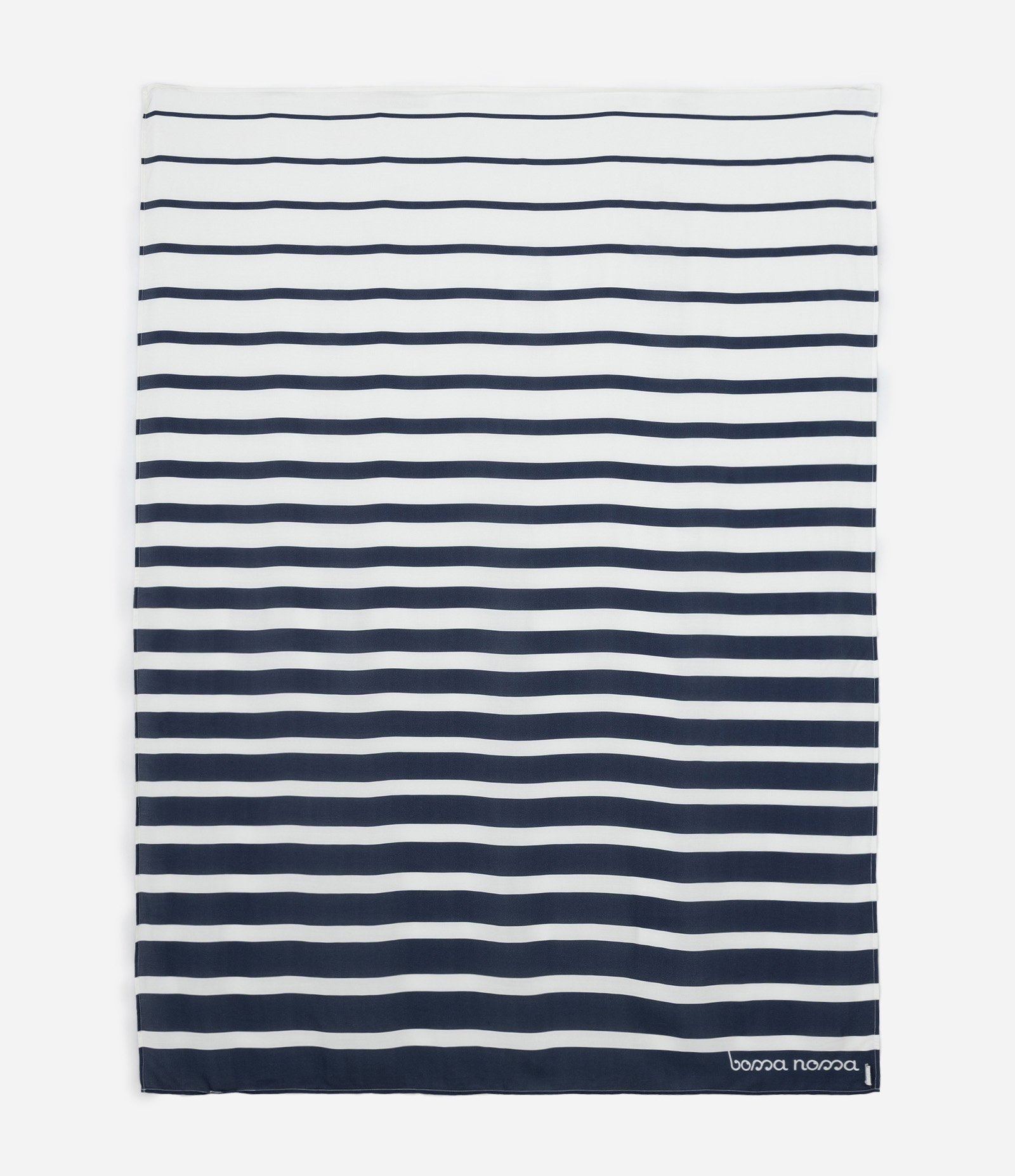 Canga Retangular em Chalis Listrada Azul Marinho/Branco 1