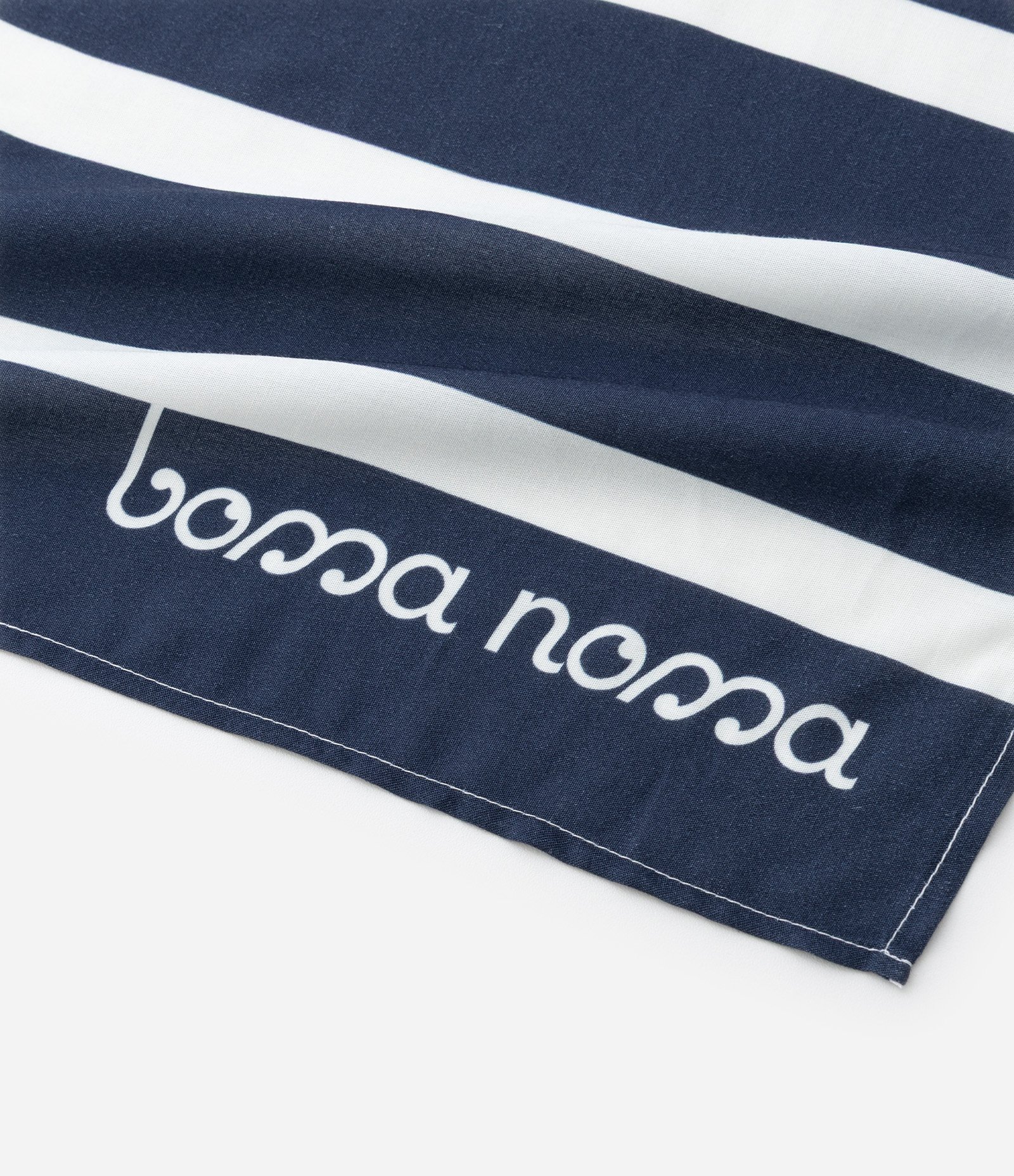 Canga Retangular em Chalis Listrada Azul Marinho/Branco 2