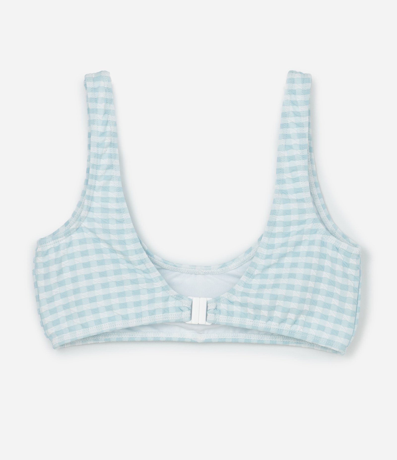 Biquíni Infantil em Microfibra com Estampa Xadrez Vichy e Frazidinhos - Tam 8 a 16 Anos Azul 4