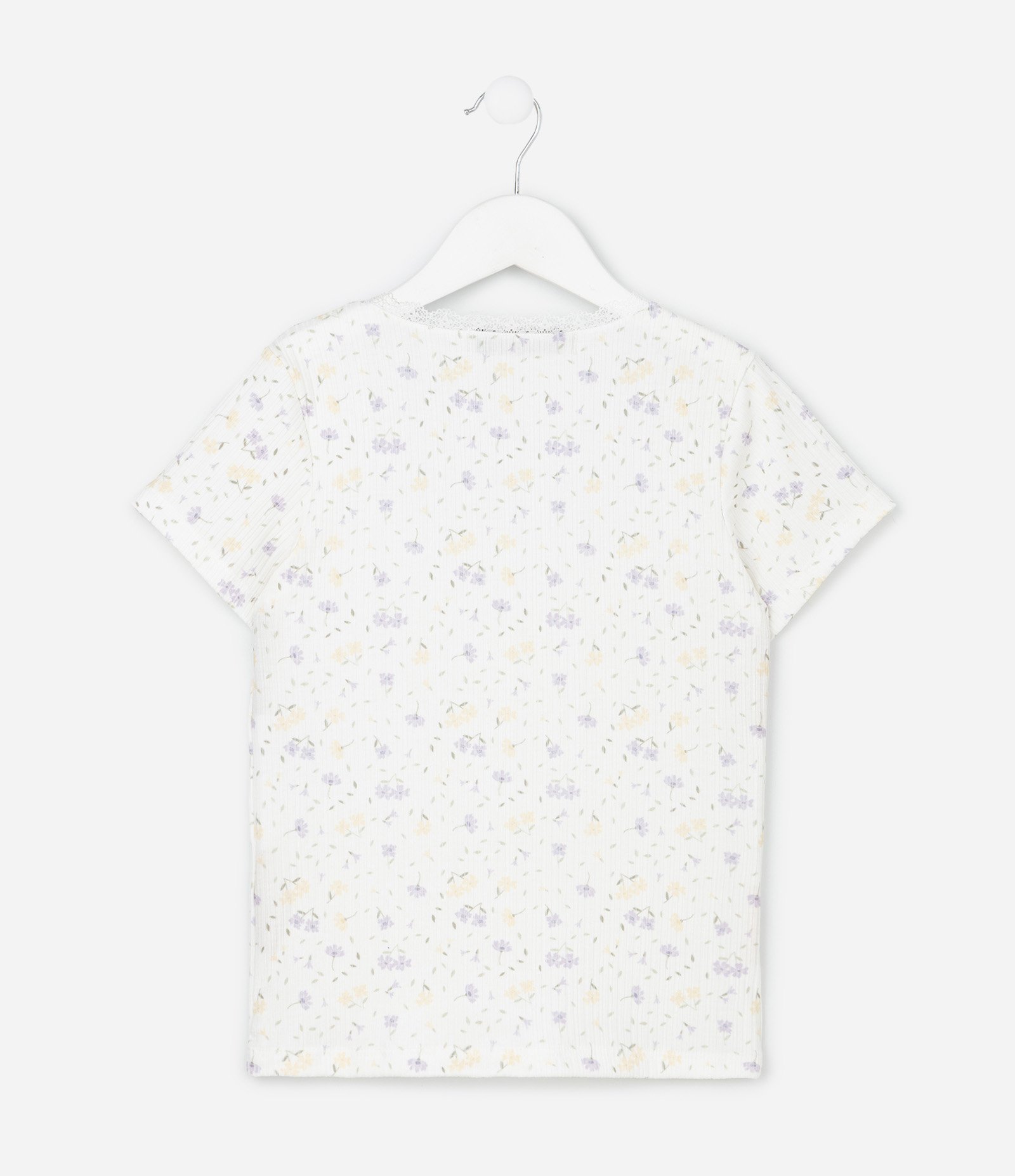 Camiseta Regular Infantil com Estampa Floral Canelada - Tam 5 a 14 Anos Bege 3