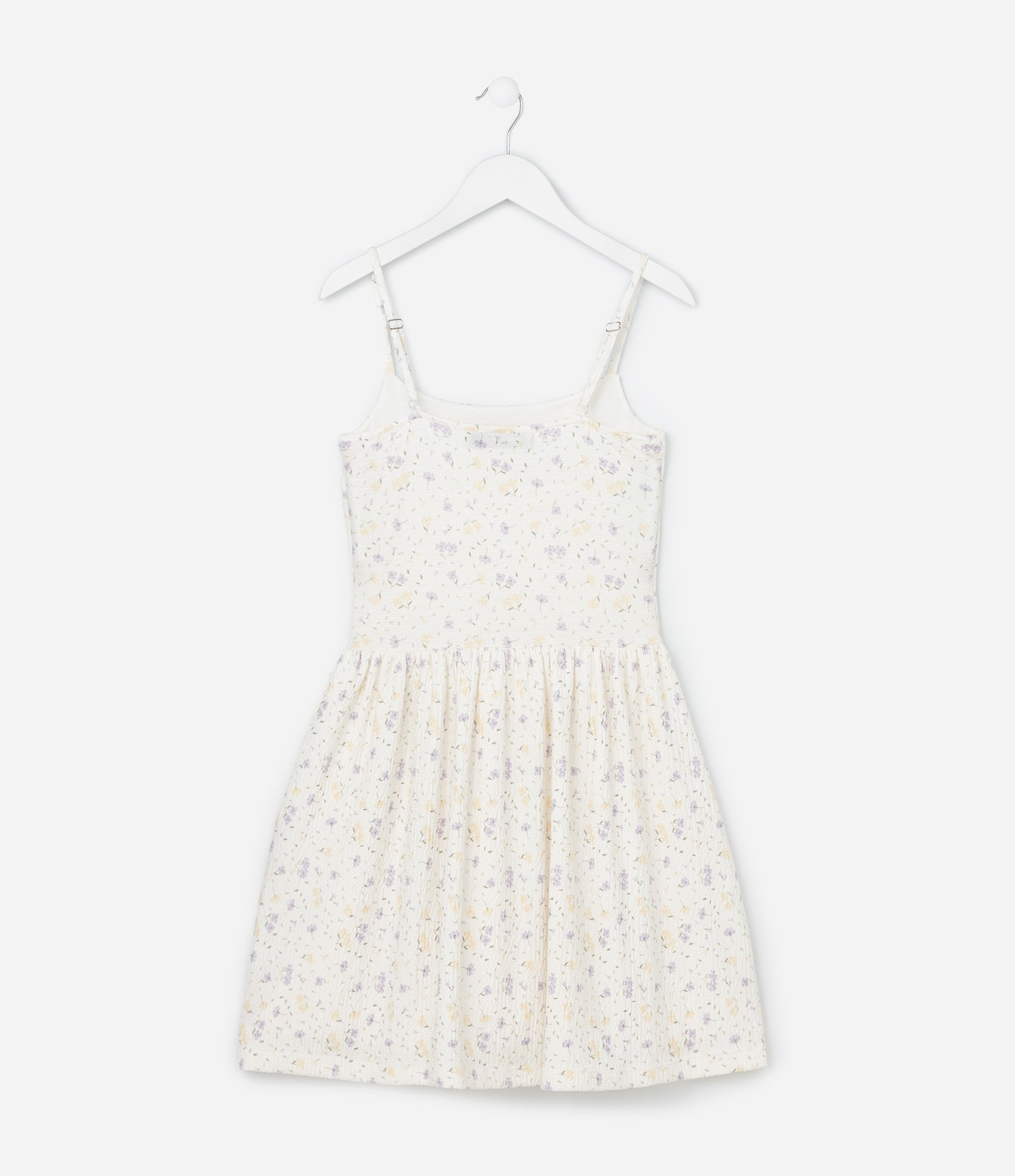 Vestido Regular Infantil com Estampa Floral - Tam 5 a 14 Anos Bege 3