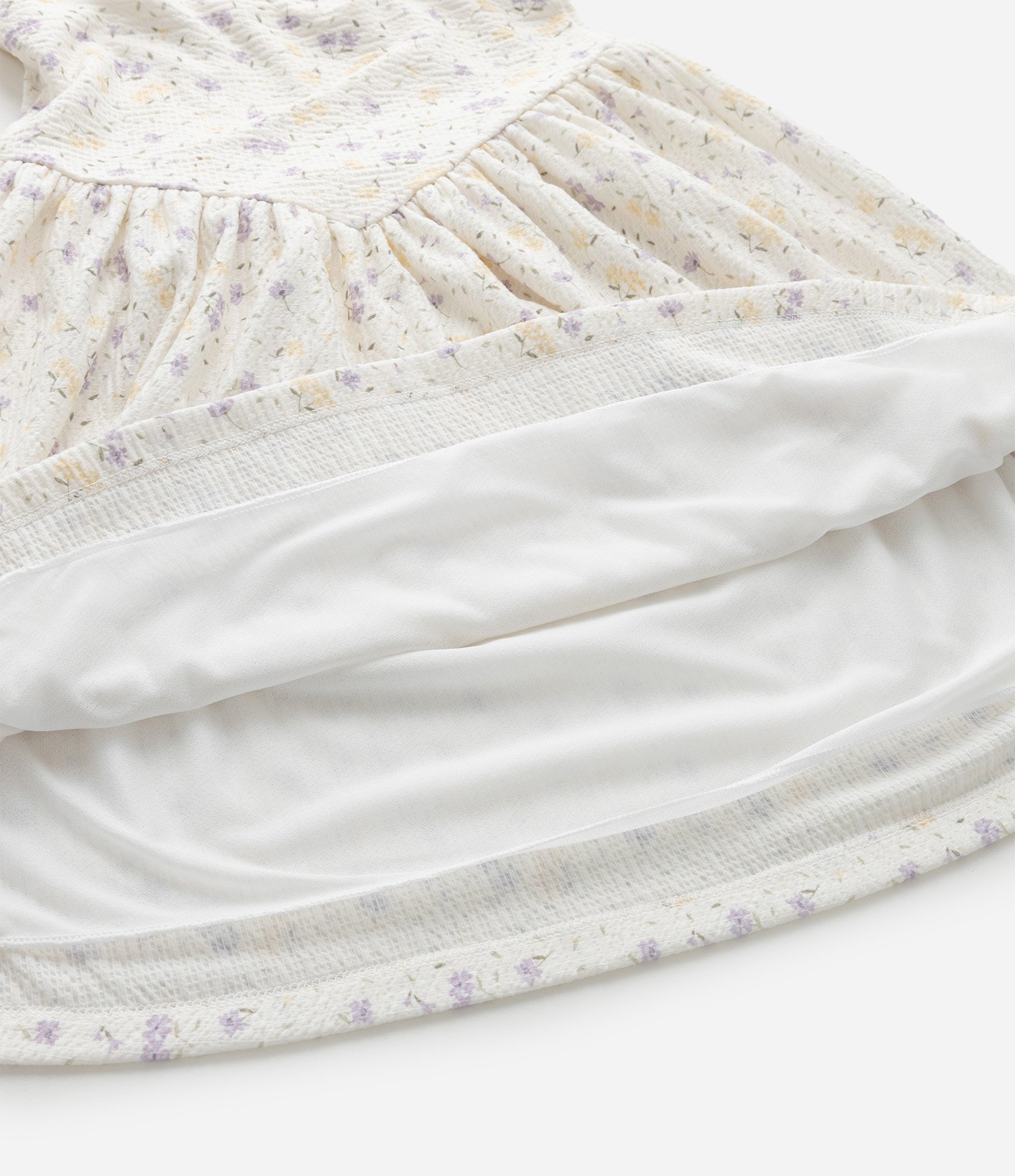 Vestido Regular Infantil com Estampa Floral - Tam 5 a 14 Anos Bege 7