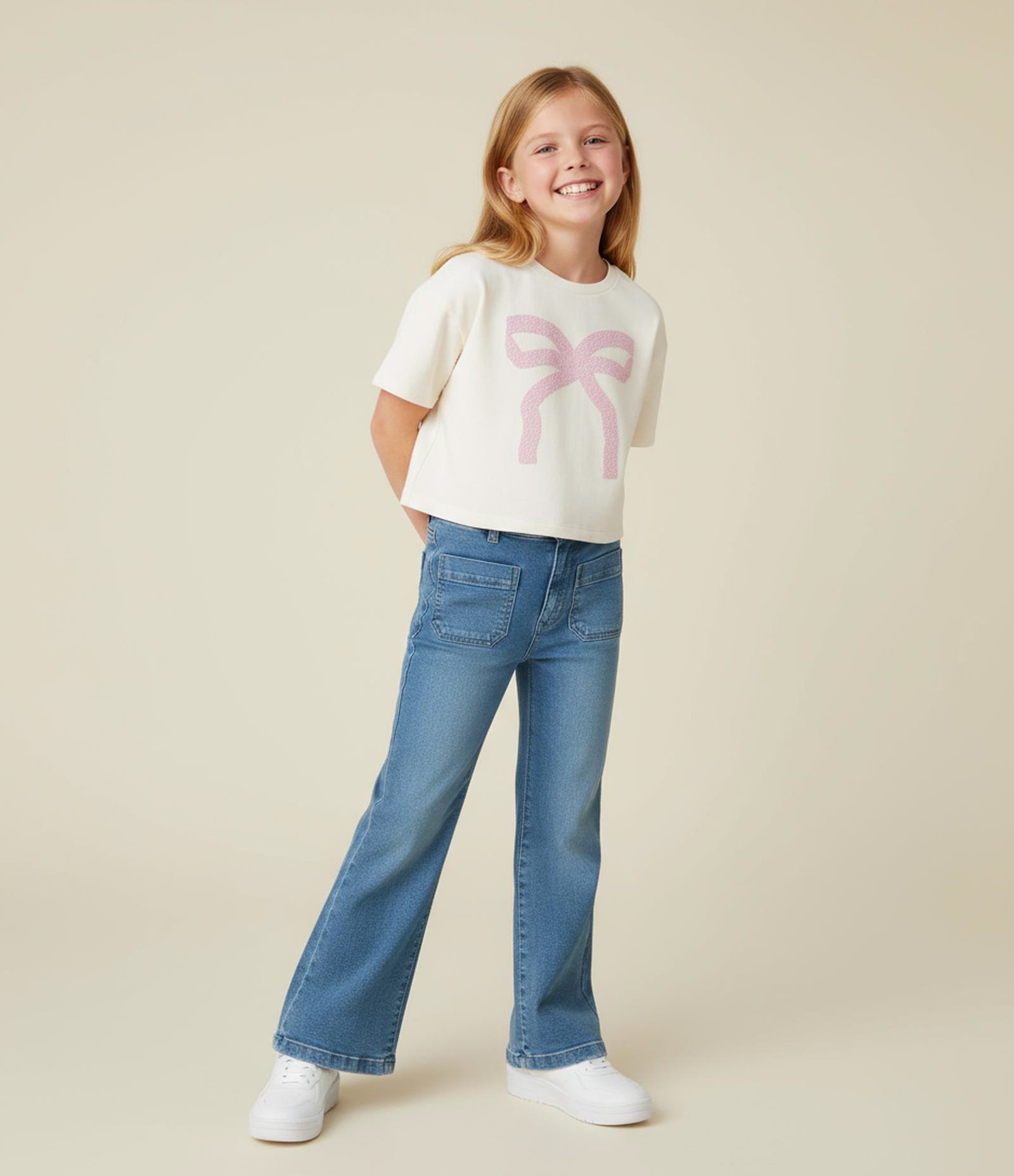 Calça Flare Infantil em Jeans - Tam 5 a 14 anos Azul 1