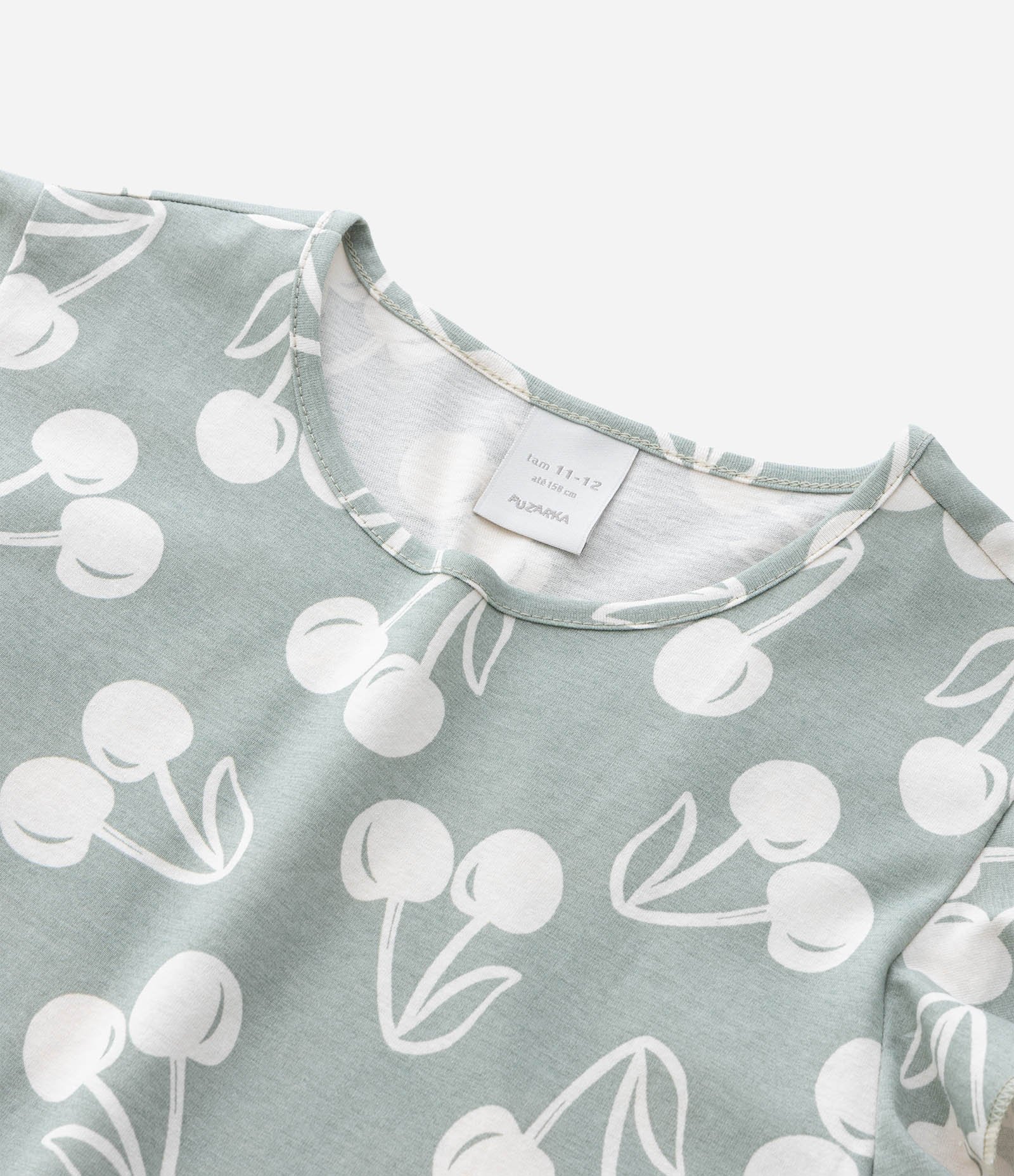 Vestido Infantil com Estampa Cerejas - Tam 5 a 14 Anos Verde 5