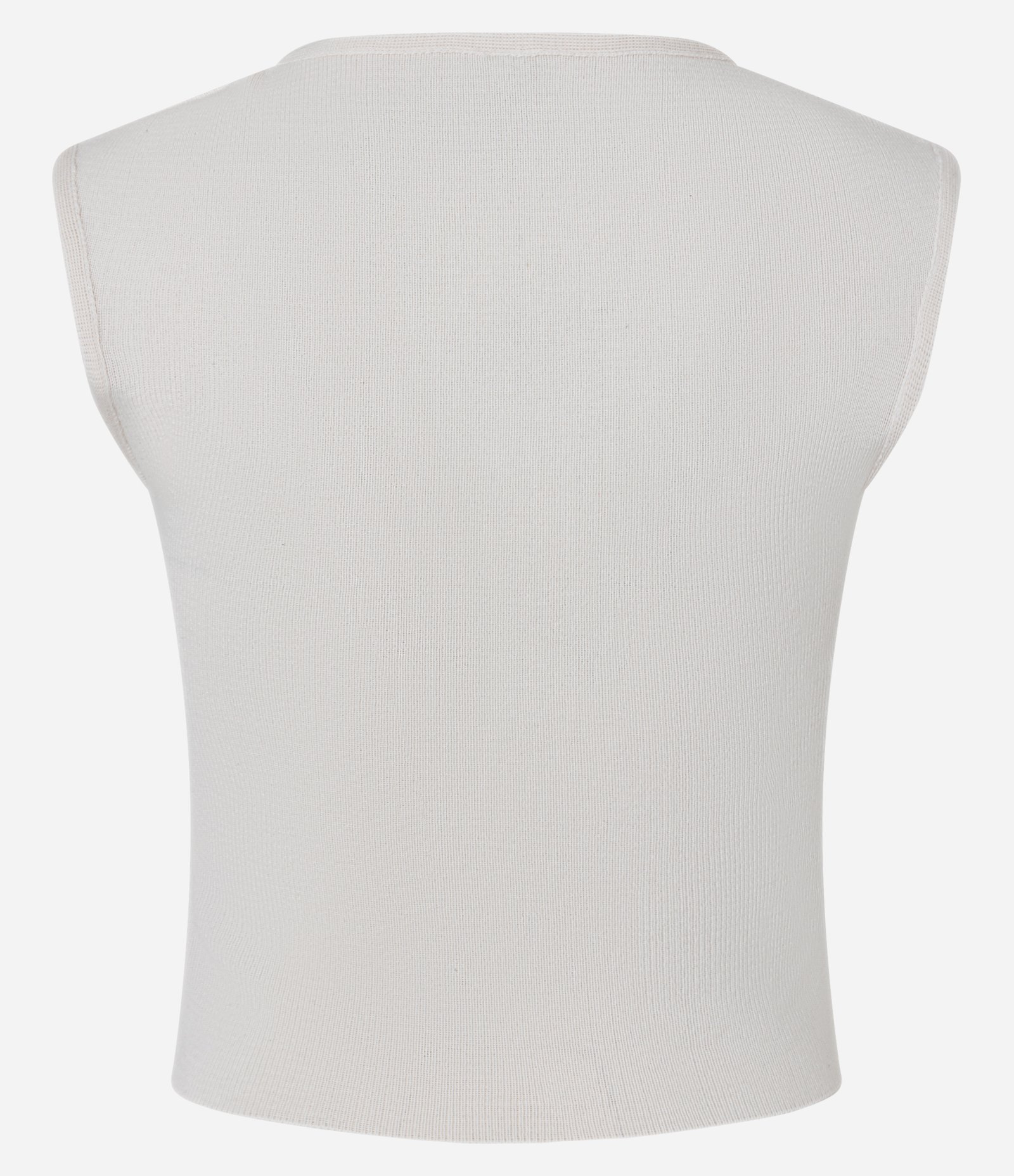 Blusa Cropped sem Manga em Tricô com Decote Quadrado Branco 7