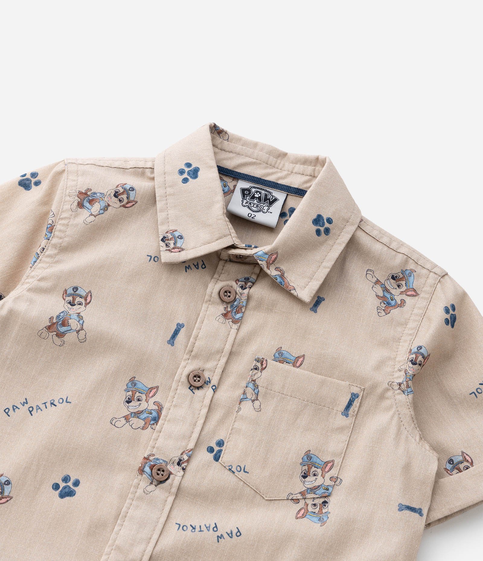Conjunto Infantil em Algodão Patrulha Canina - Tam 2 a 6 Anos Marrom/Azul 14