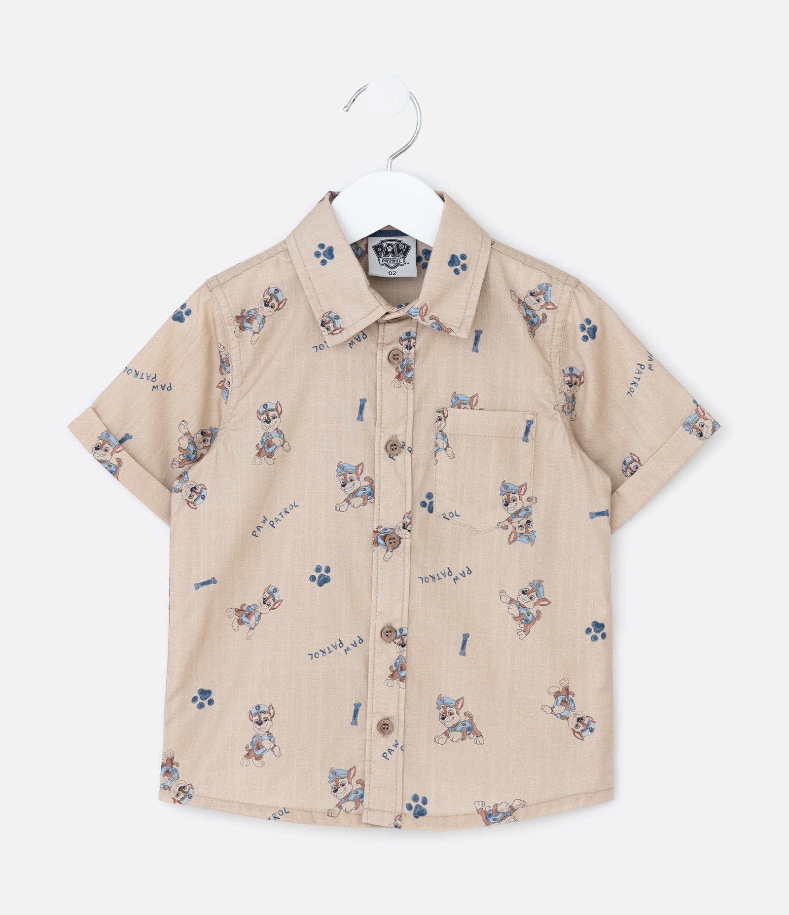 Conjunto Infantil em Algodão Patrulha Canina - Tam 2 a 6 Anos Marrom/Azul 2