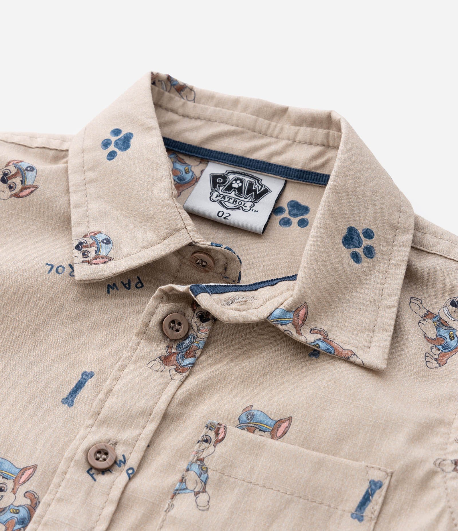 Conjunto Infantil em Algodão Patrulha Canina - Tam 2 a 6 Anos Marrom/Azul 7