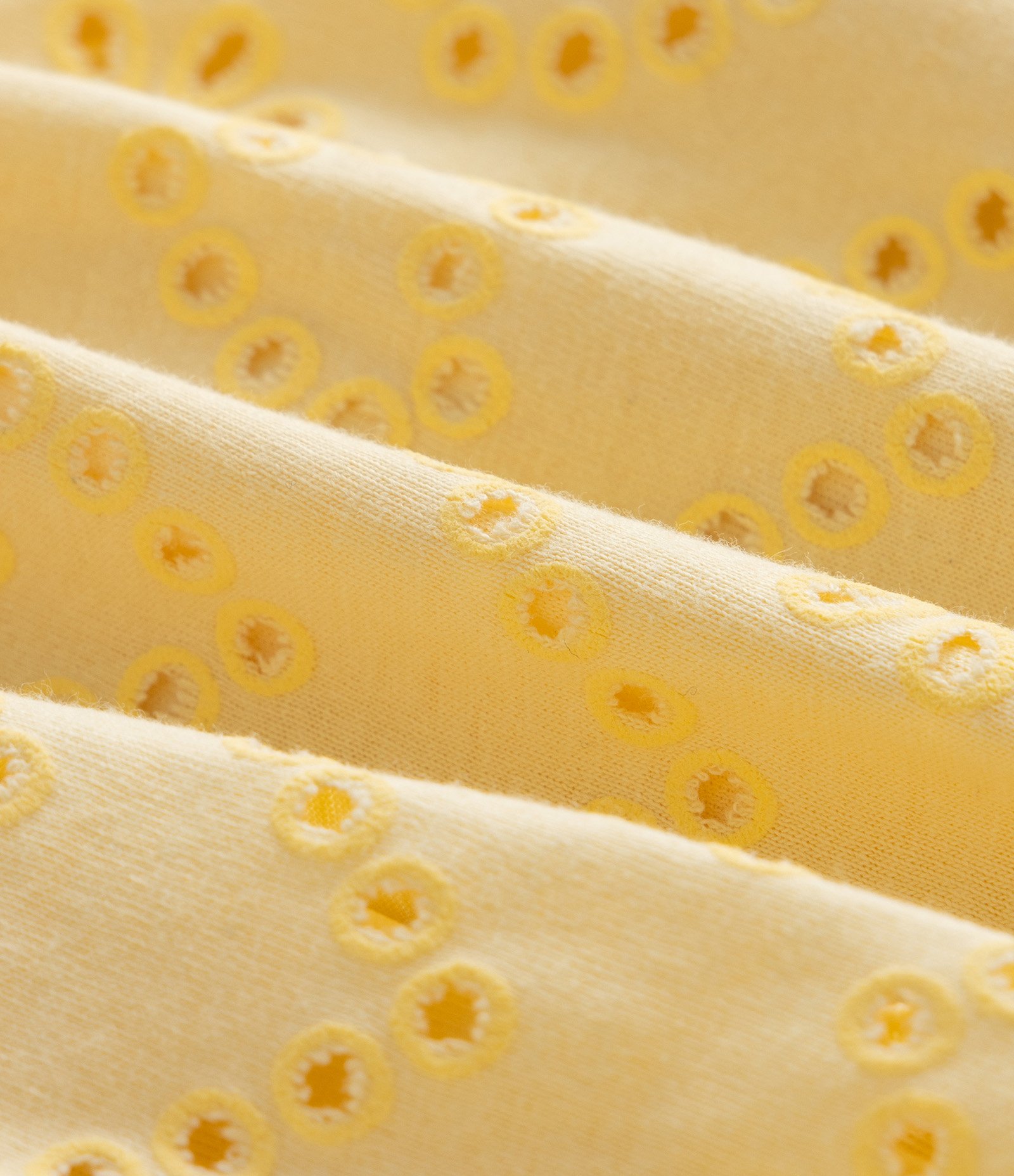 Vestido Infantil em Broderie com Detalhe Gota - Tam 1 a 6 Anos Amarelo 3