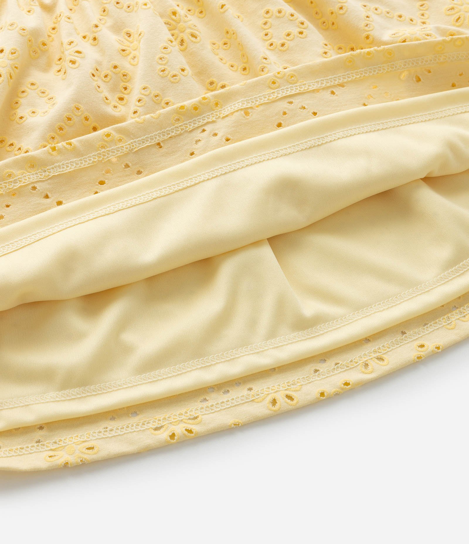 Vestido Infantil em Broderie com Detalhe Gota - Tam 1 a 6 Anos Amarelo 5