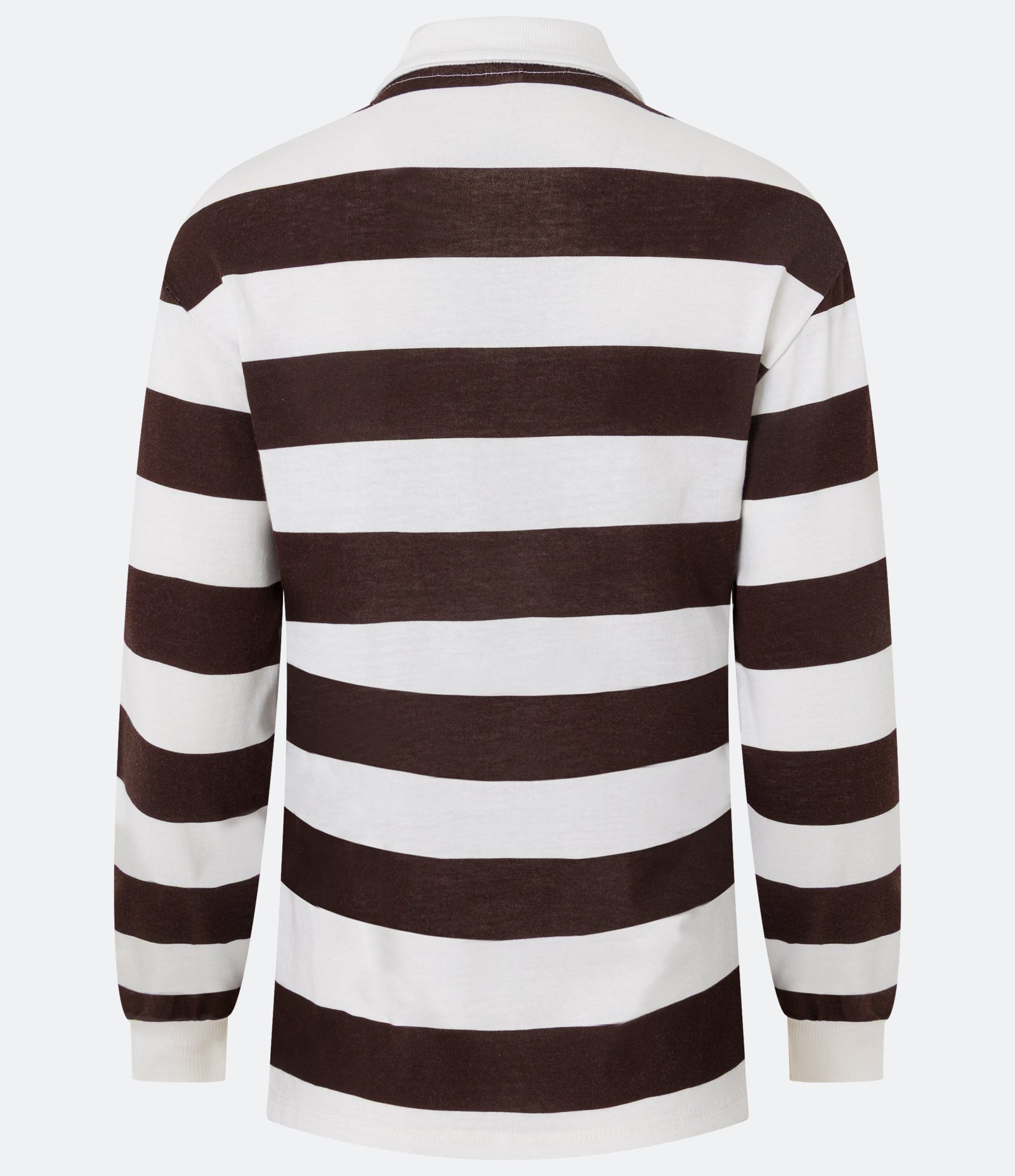 Blusa em Algodão com Gola Polo e Listras Horizontais Marrom/Off White 6