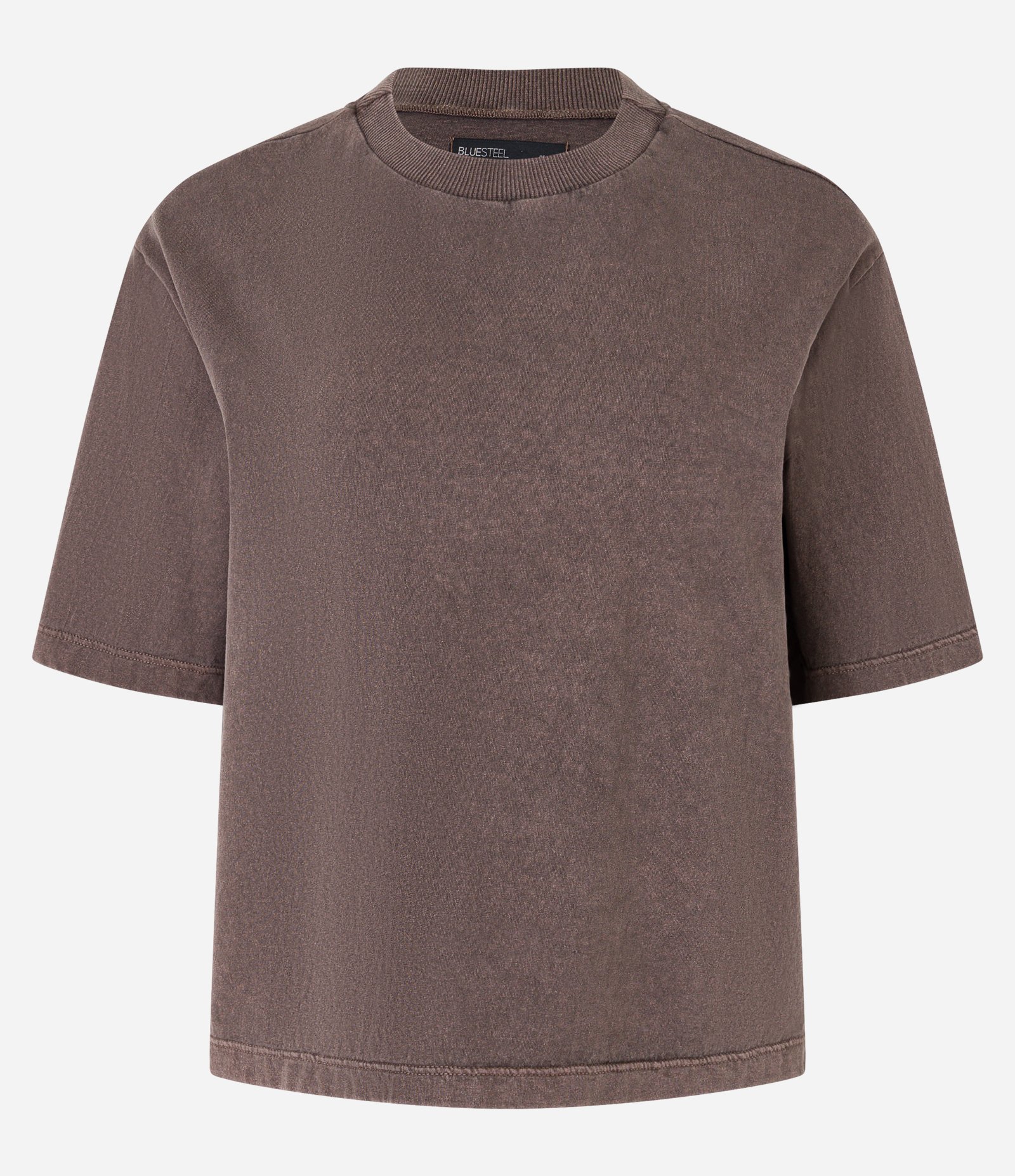 Camiseta em Algodão com Efeito Lavado Marrom 4