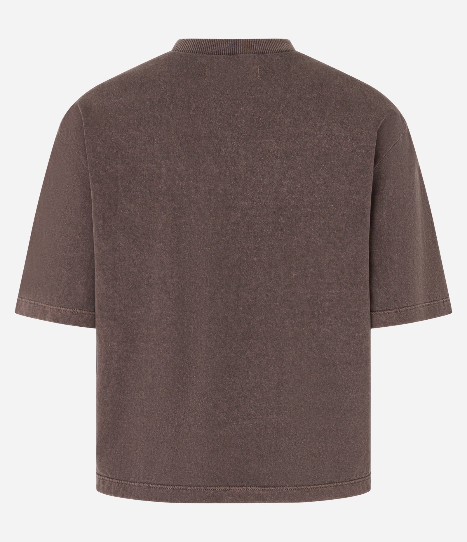 Camiseta em Algodão com Efeito Lavado Marrom 5