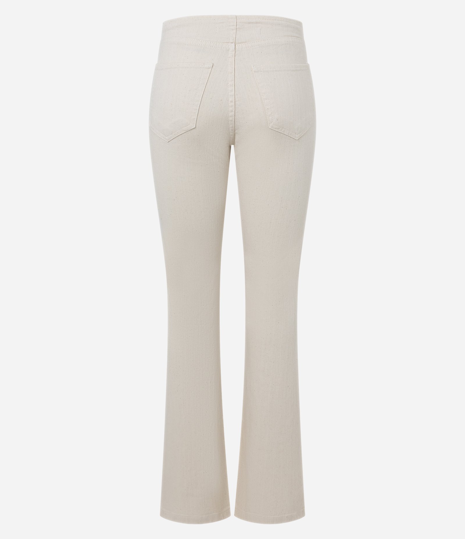 Calça Boot Cut Cintura Baixa em Sarja com Amarração Trançada no Cós Branco 2